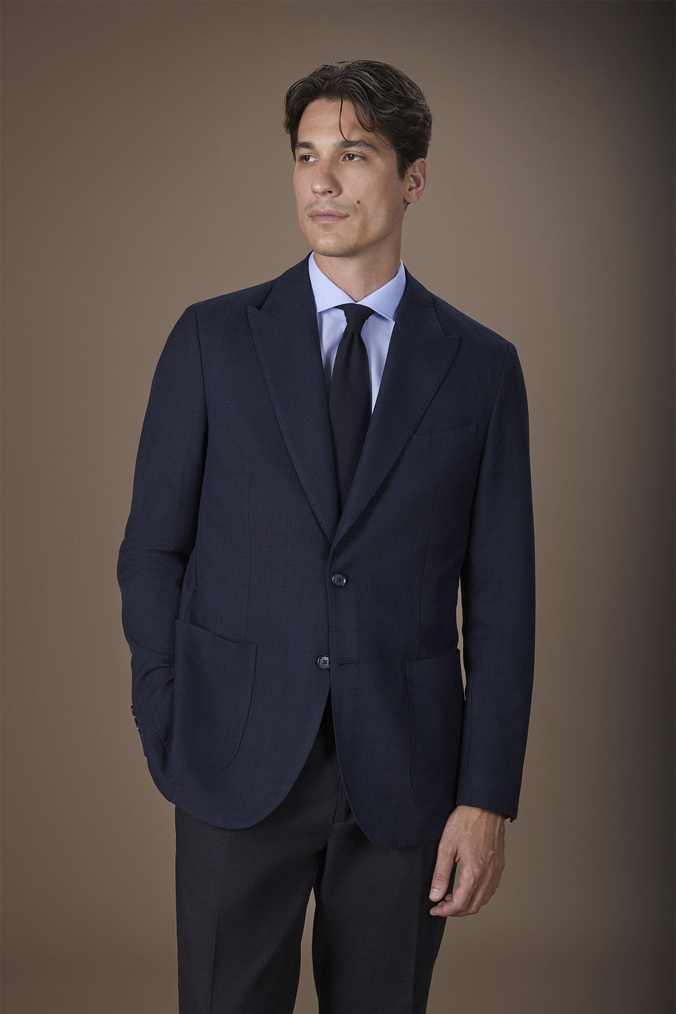 Giacca uomo semisfoderata in principe di galles regular fit
