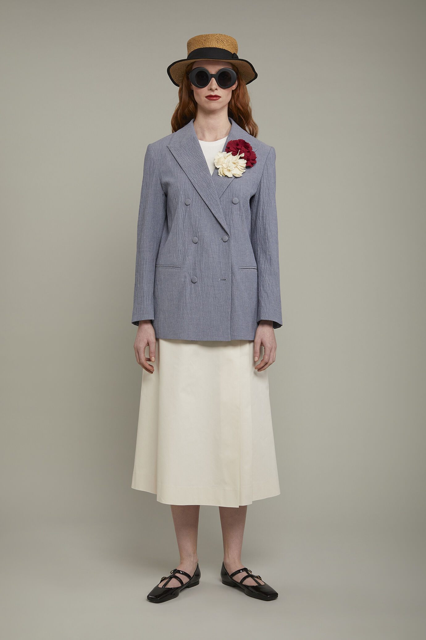 Zweireihiger Damenblazer in normaler Passform image number 0