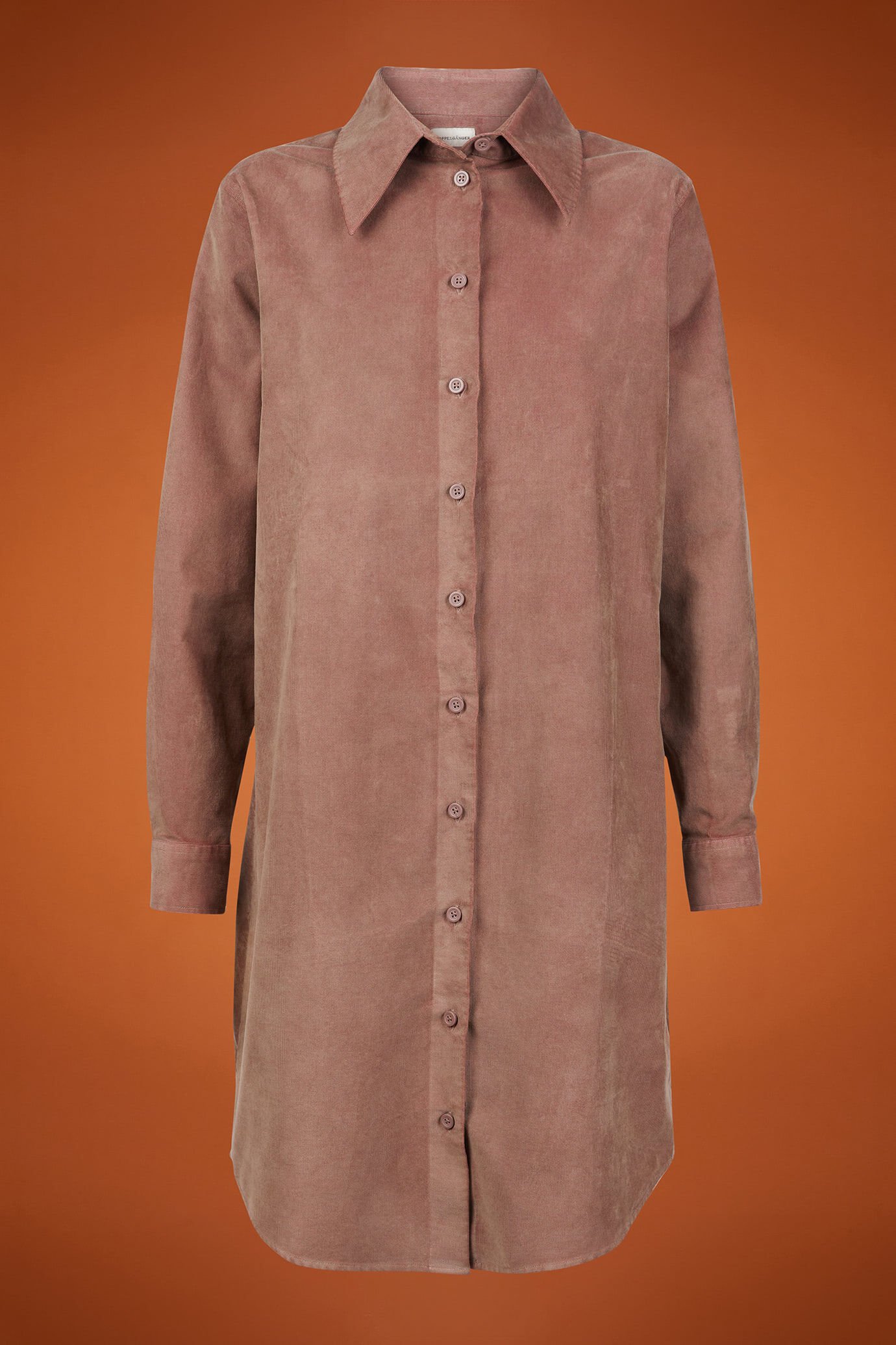 Robe chemise pour femme, coupe classique, en velours milleraies image number 4