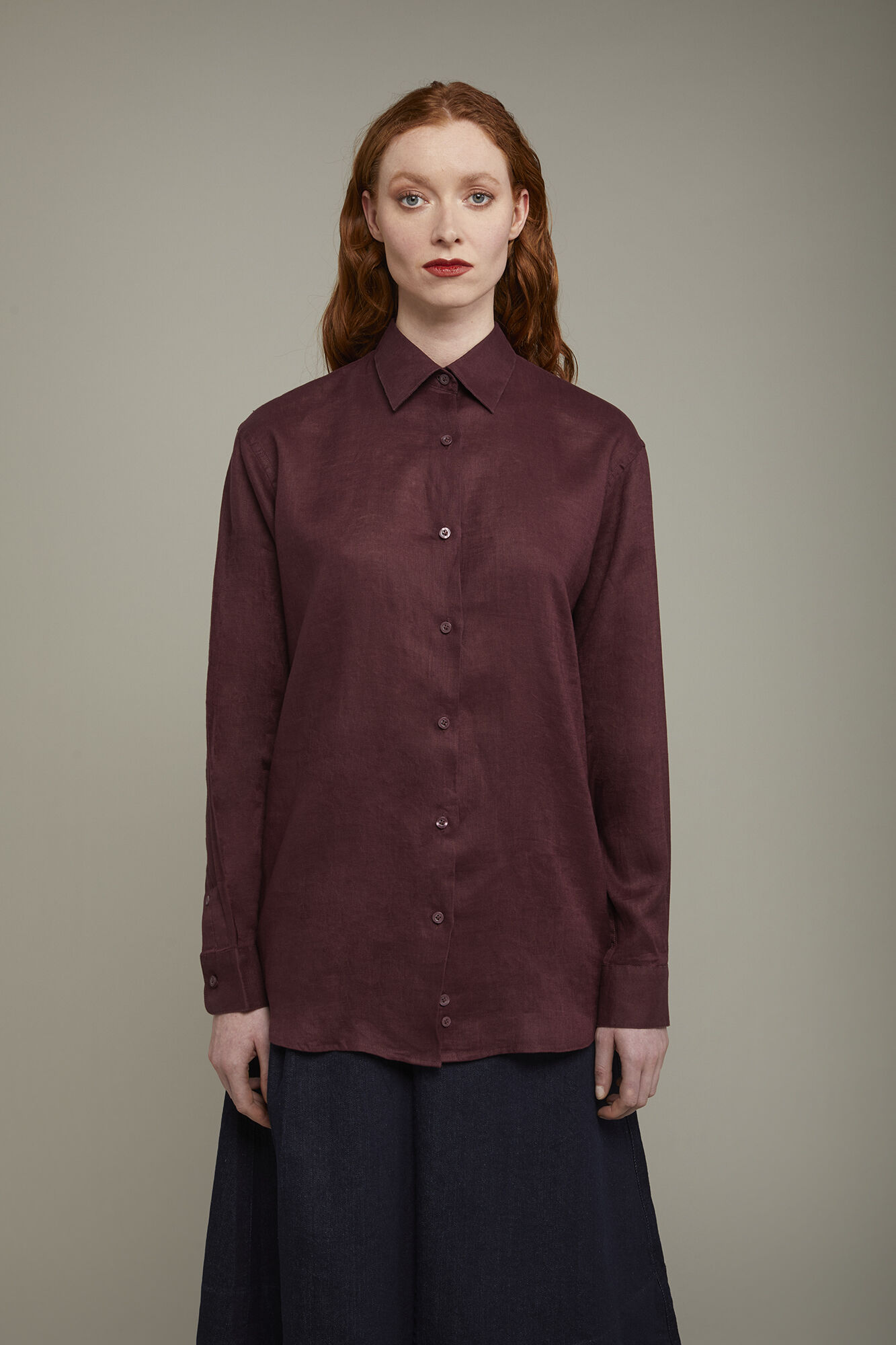 トップス Silk/Linen Gaba / Cardigan Shirts Zig-Zag Hem Long Sleeve Shirt - Mint – BODE