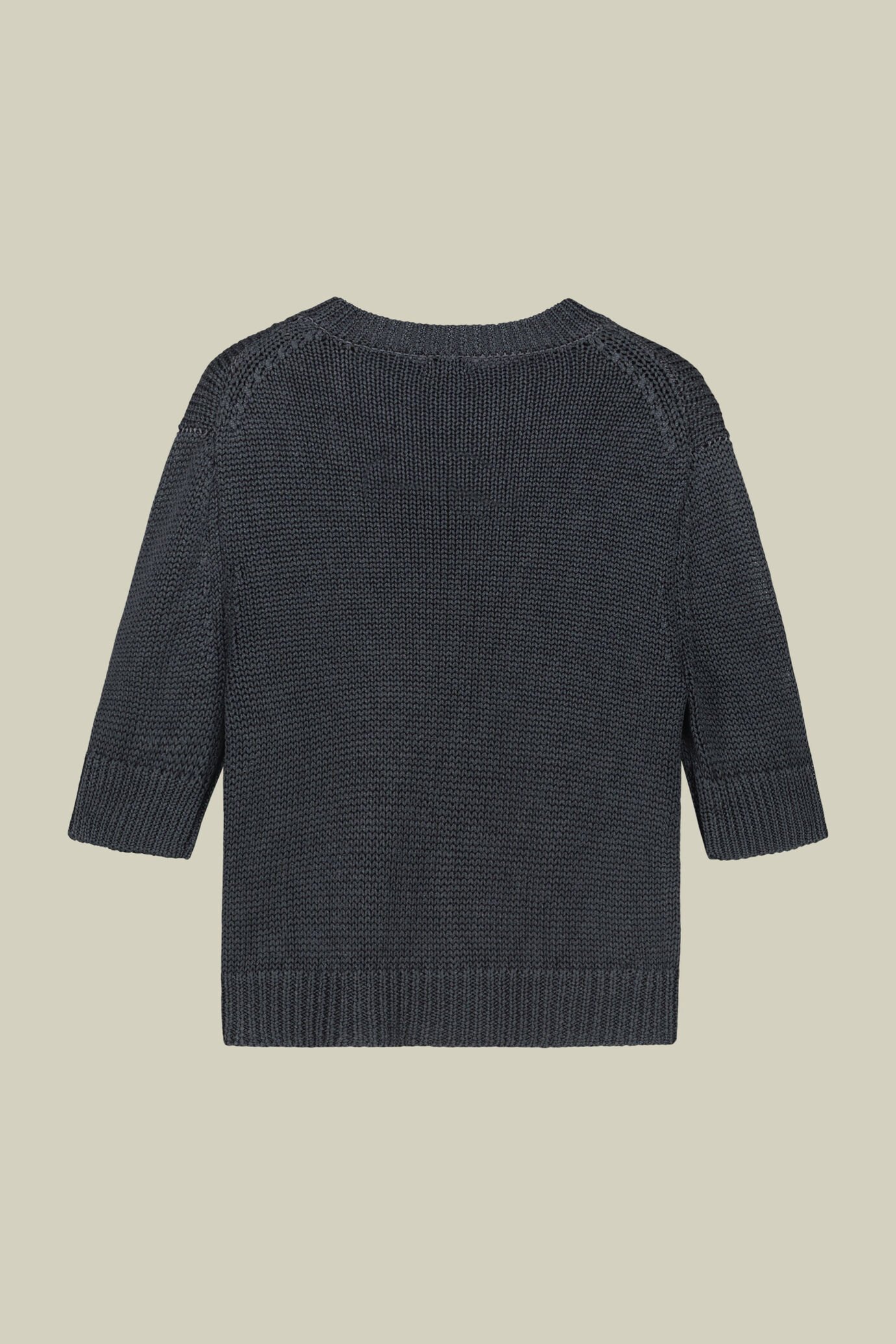 Women's short-sleeved crochet crew-neck top