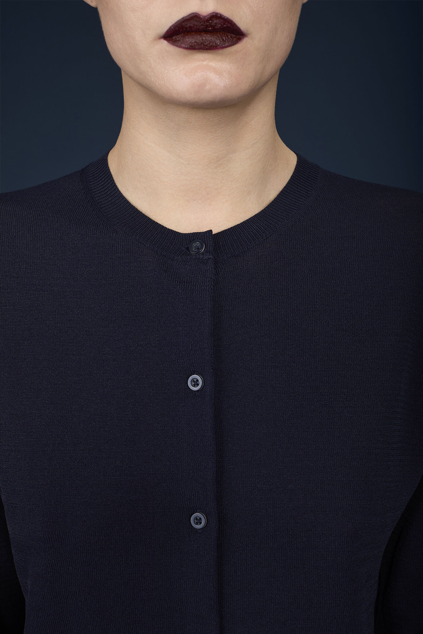 Cardigan donna girocollo image number 2