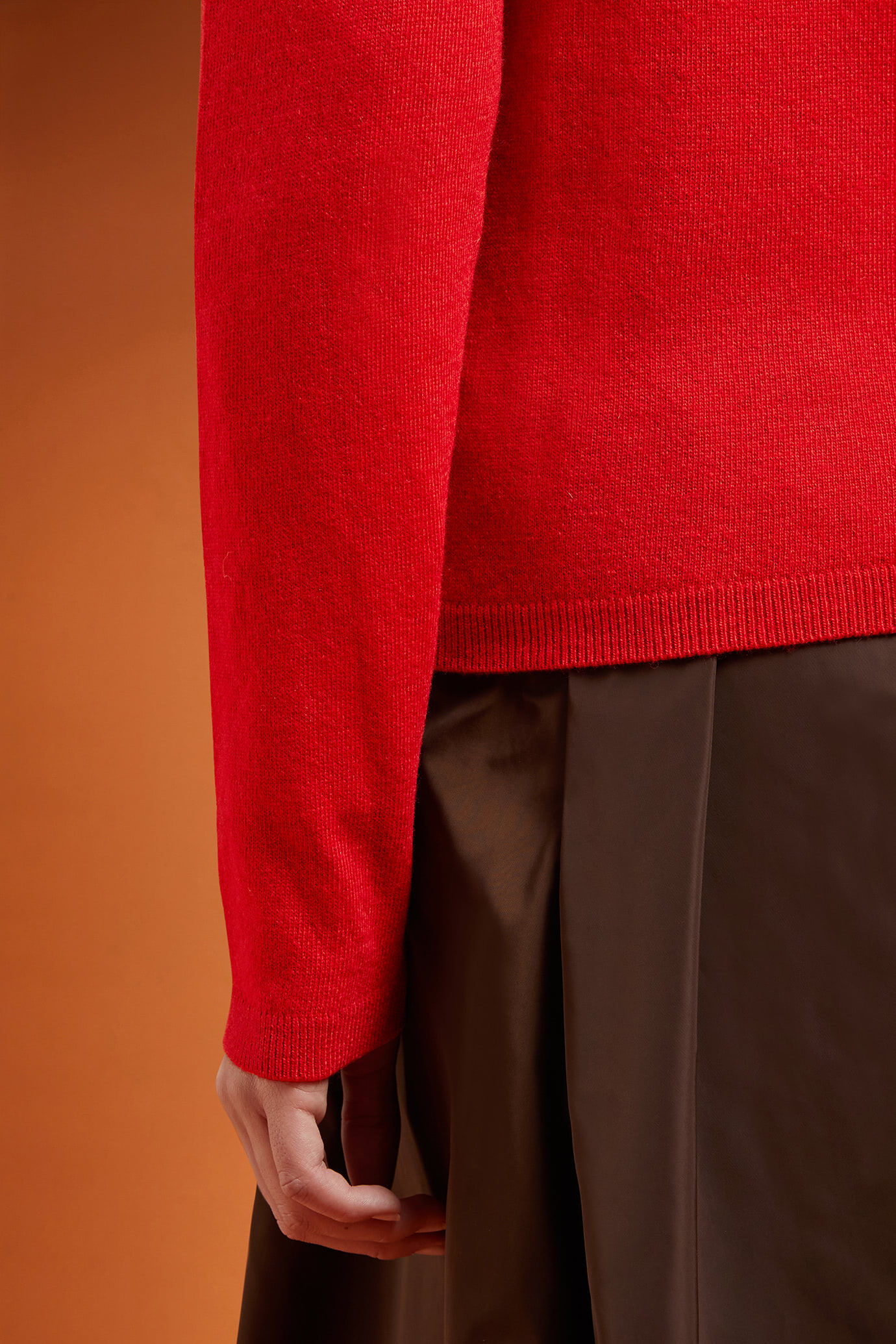 Pull col rond pour femme, coupe classique, en laine et cachemire image number 2