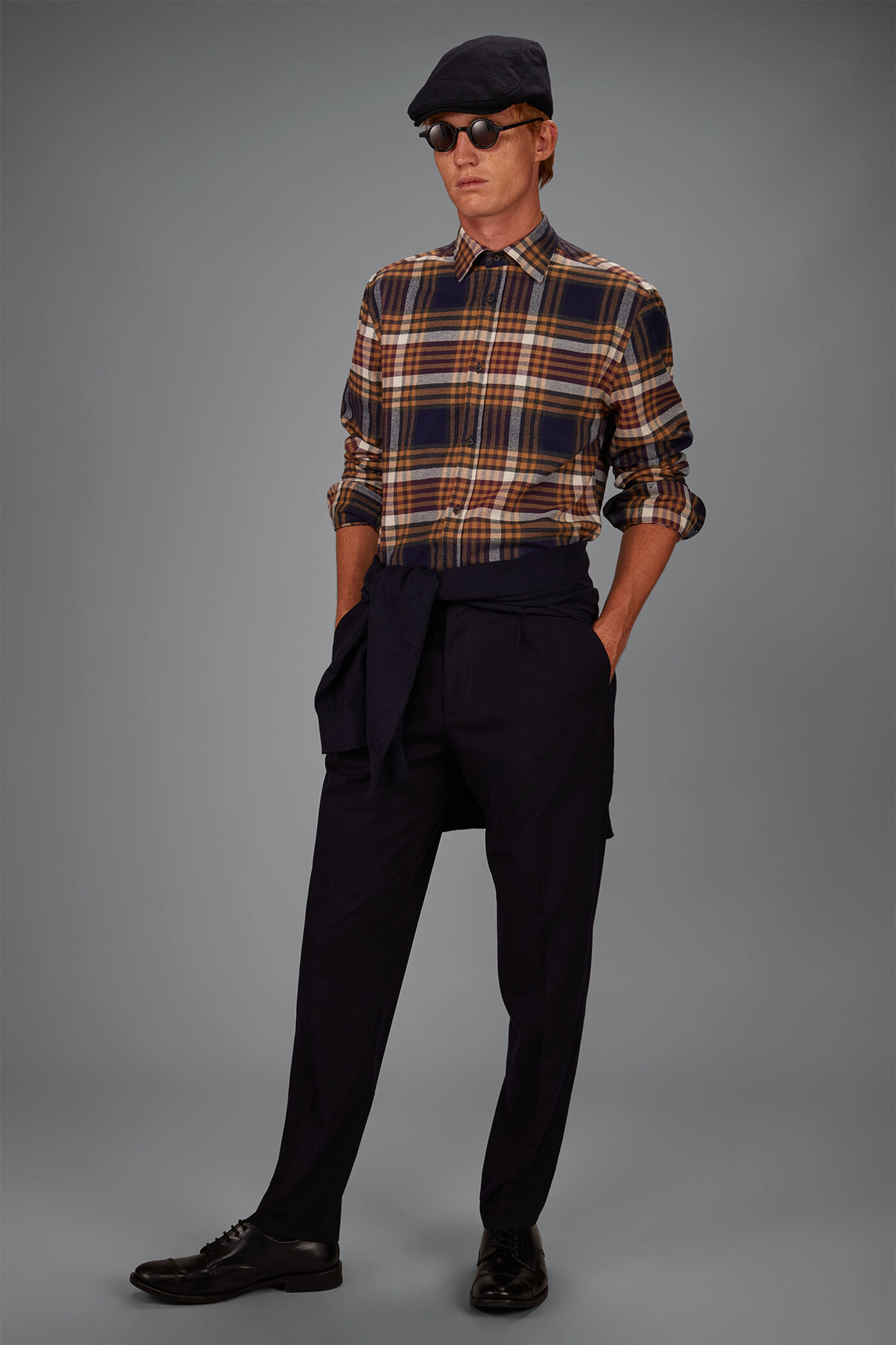 Men&rsquo;s checked flannel fabric shirt image number 0