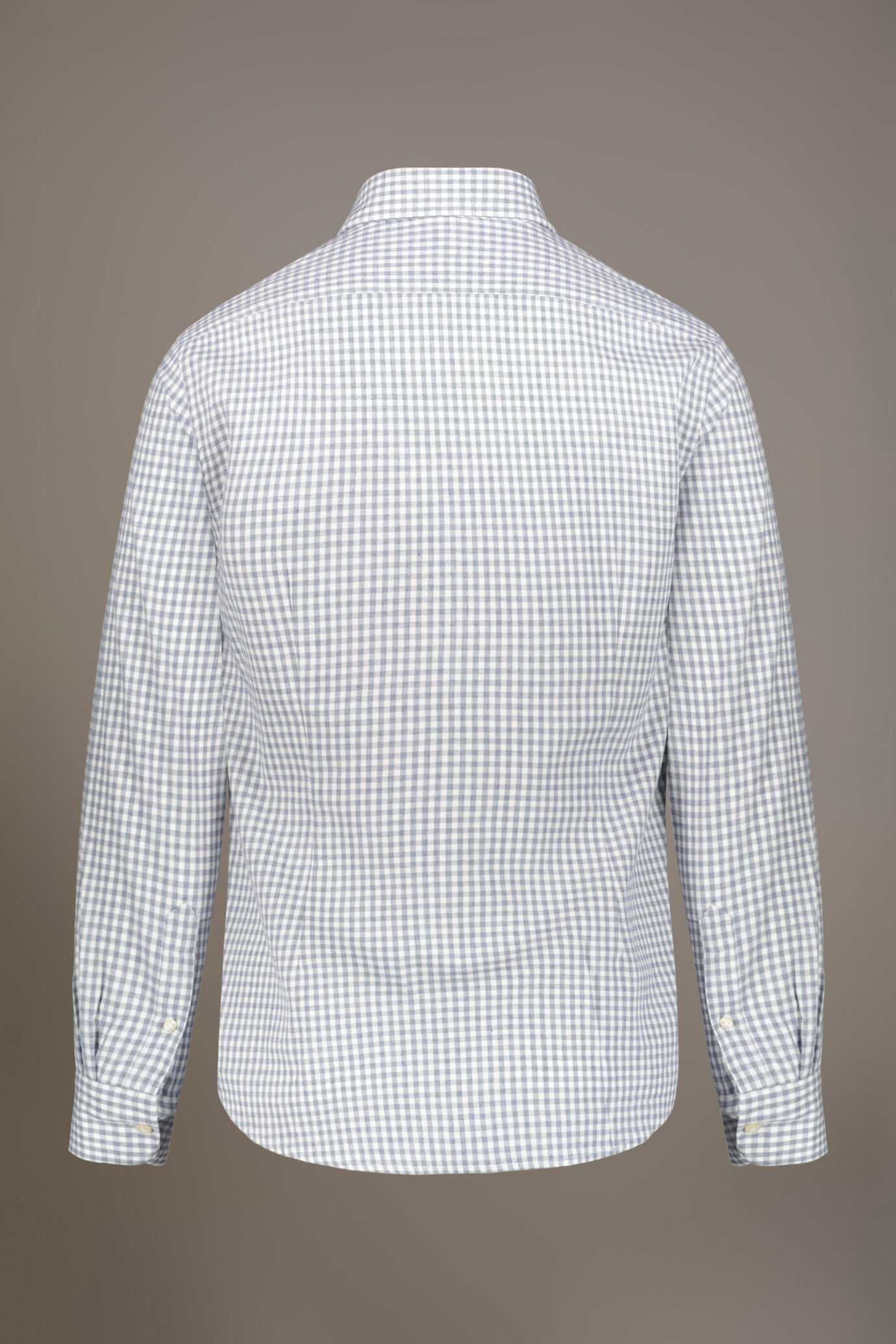 Camicia casual collo francese comfort fit tessuto in flanella vichy image number 6