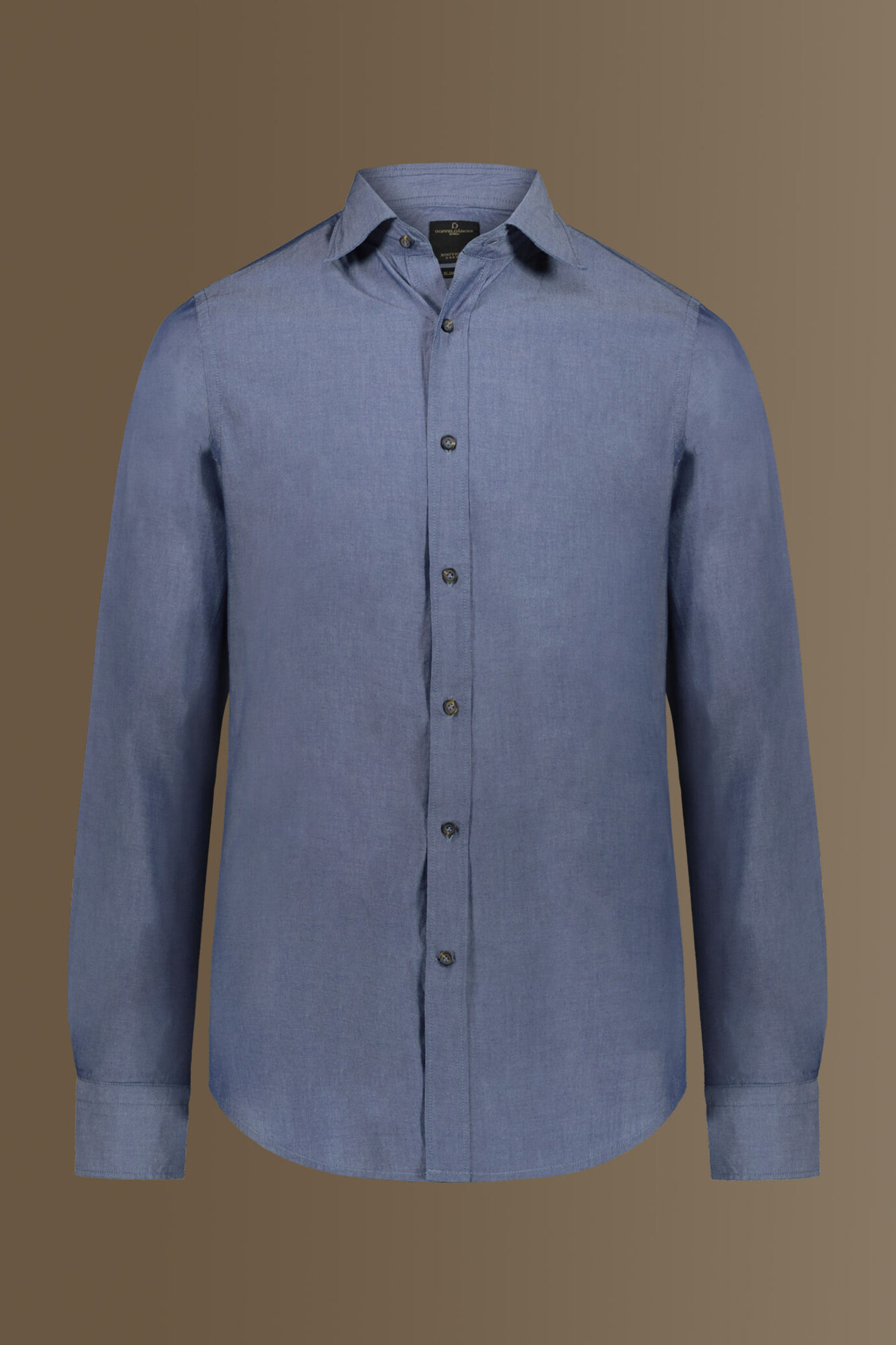 Camicia casual collo francese tessuto chambray uomo image number 4