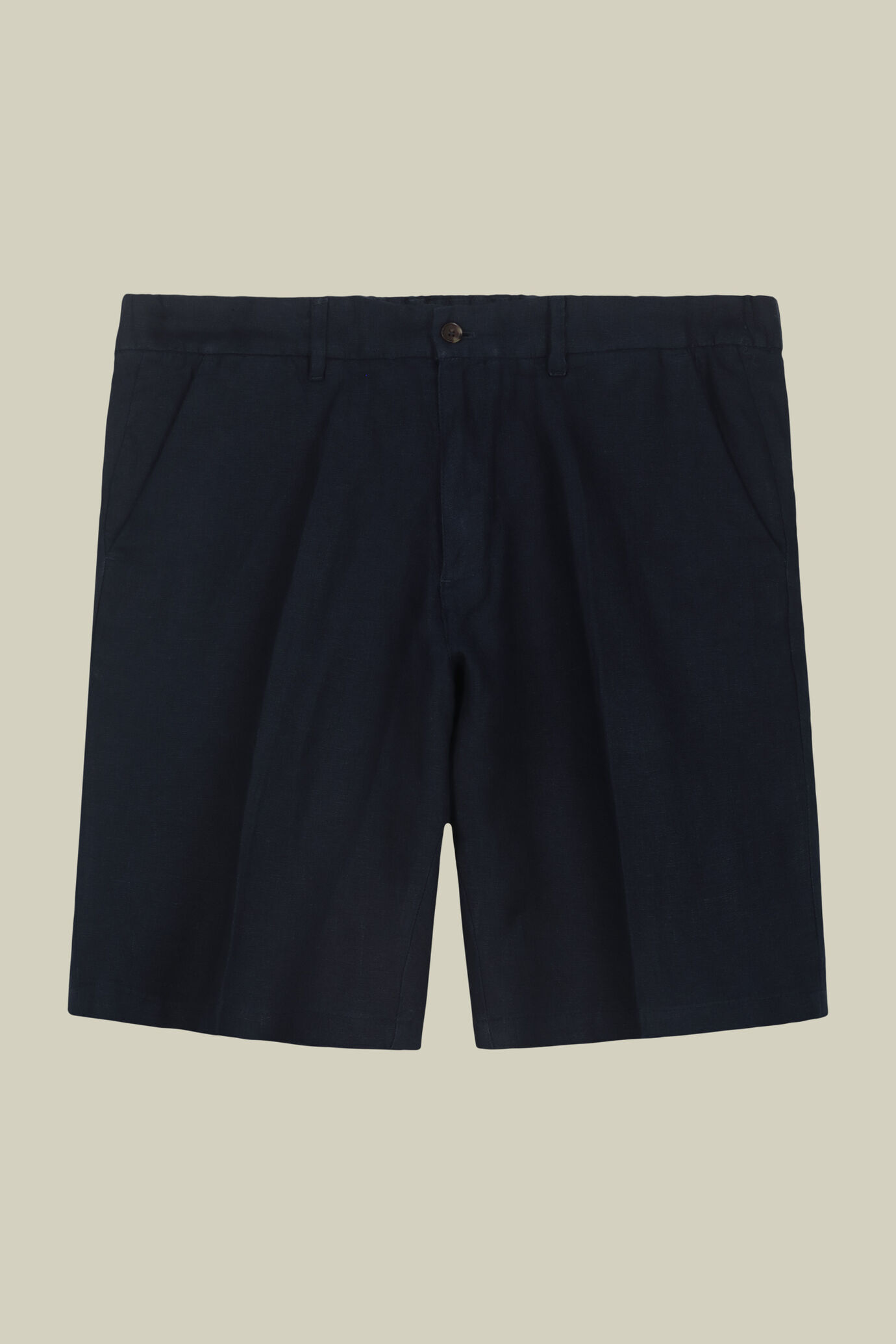 Bermuda homme avec taille élastique, 100% lin image number 4