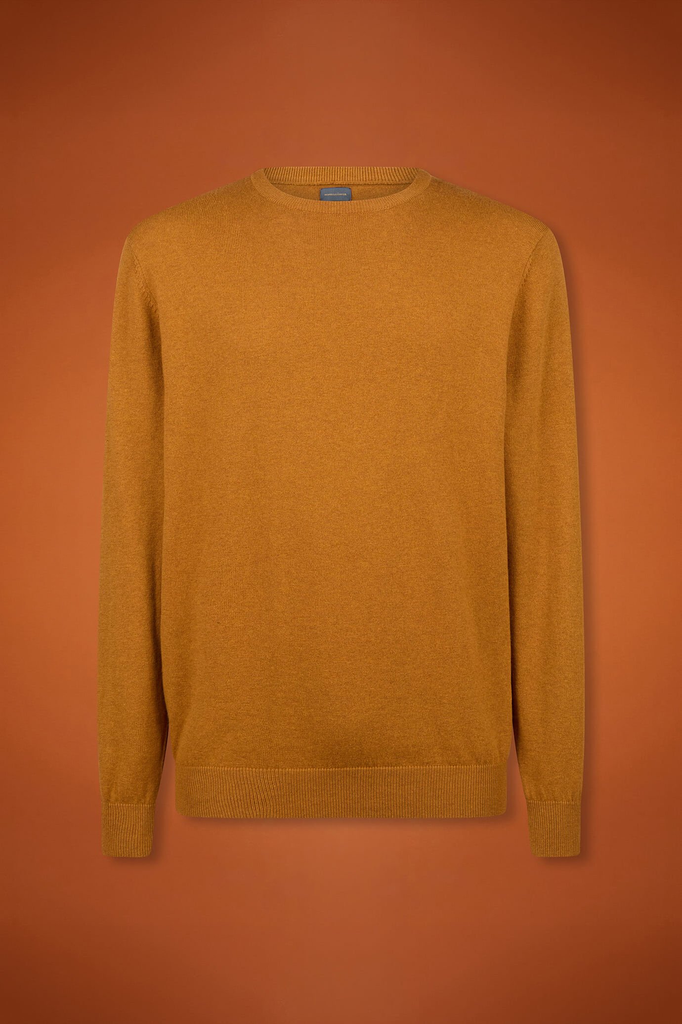 Men's regular fit crew neck jumper in wool and cotton image number 4