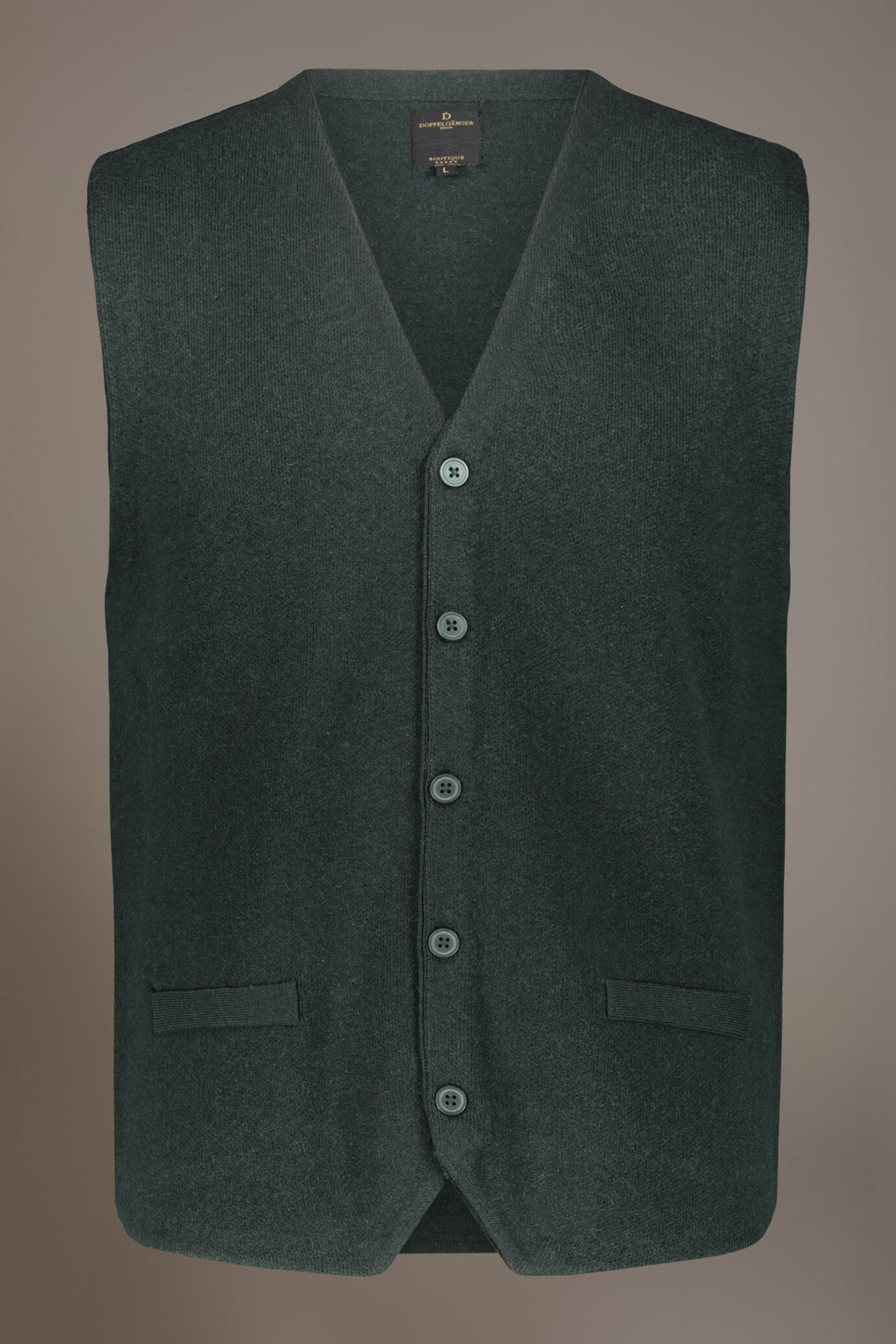 Gilet classico a maglia scollo a V misto lana image number 3