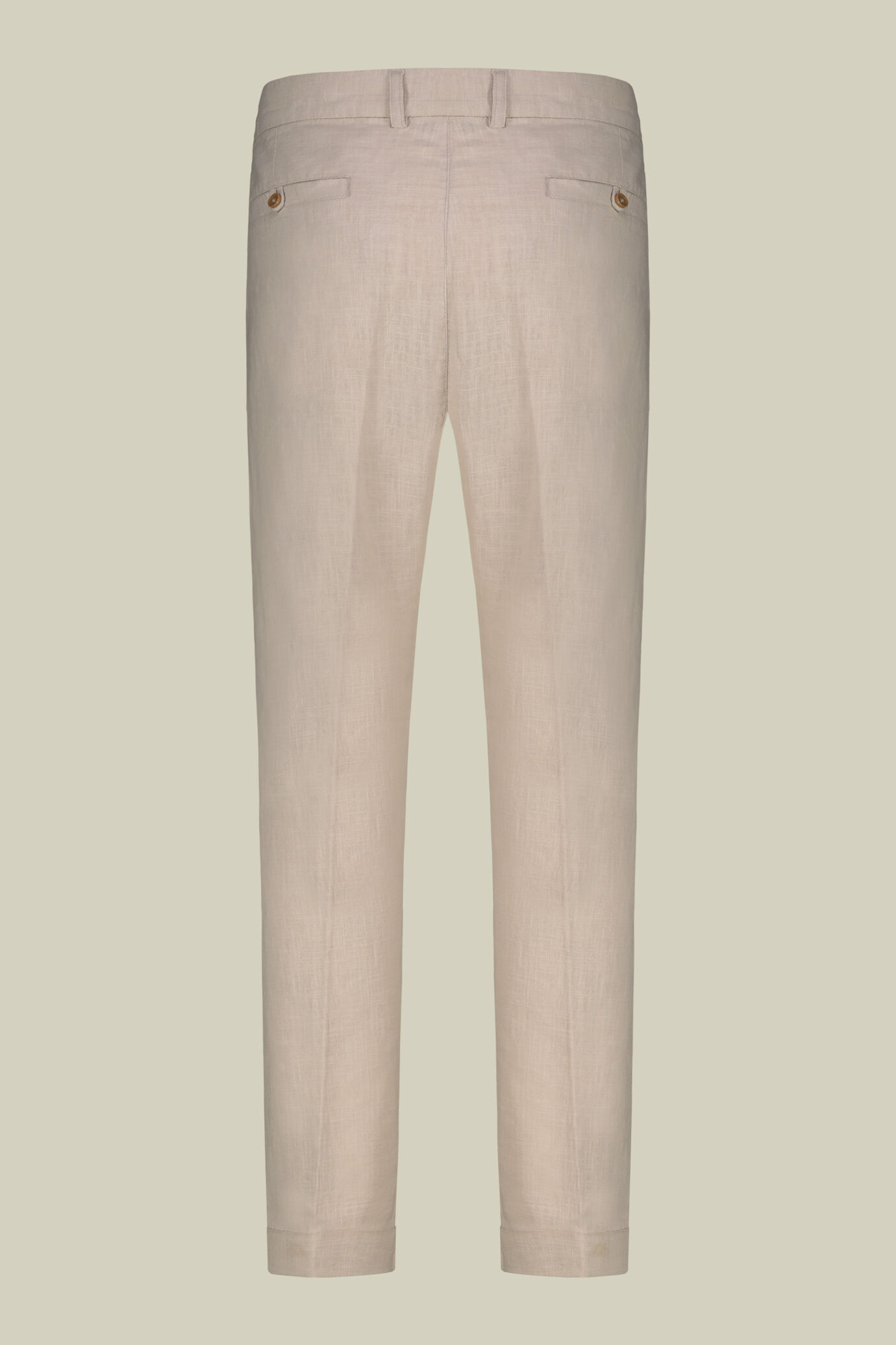 Men's tailored trousers in ramie and cotton with turn-ups, comfort fit image number 5