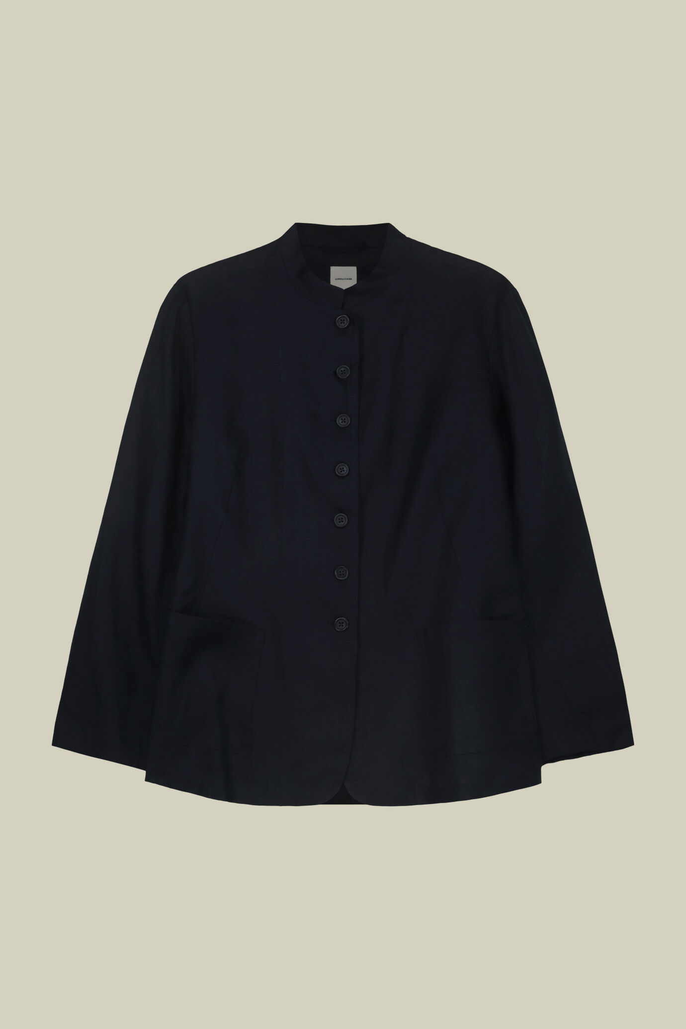 Giacca donna monopetto con collo coreano 100% lino