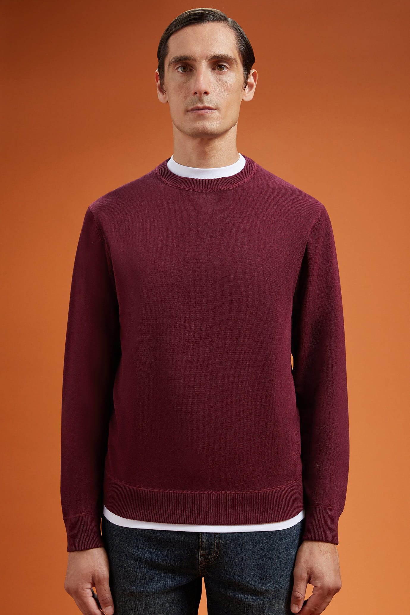 Pull homme a col rond 100 coton avec details en peluche coupe classique Doppelganger Maillot ed Sweats Uomo Online