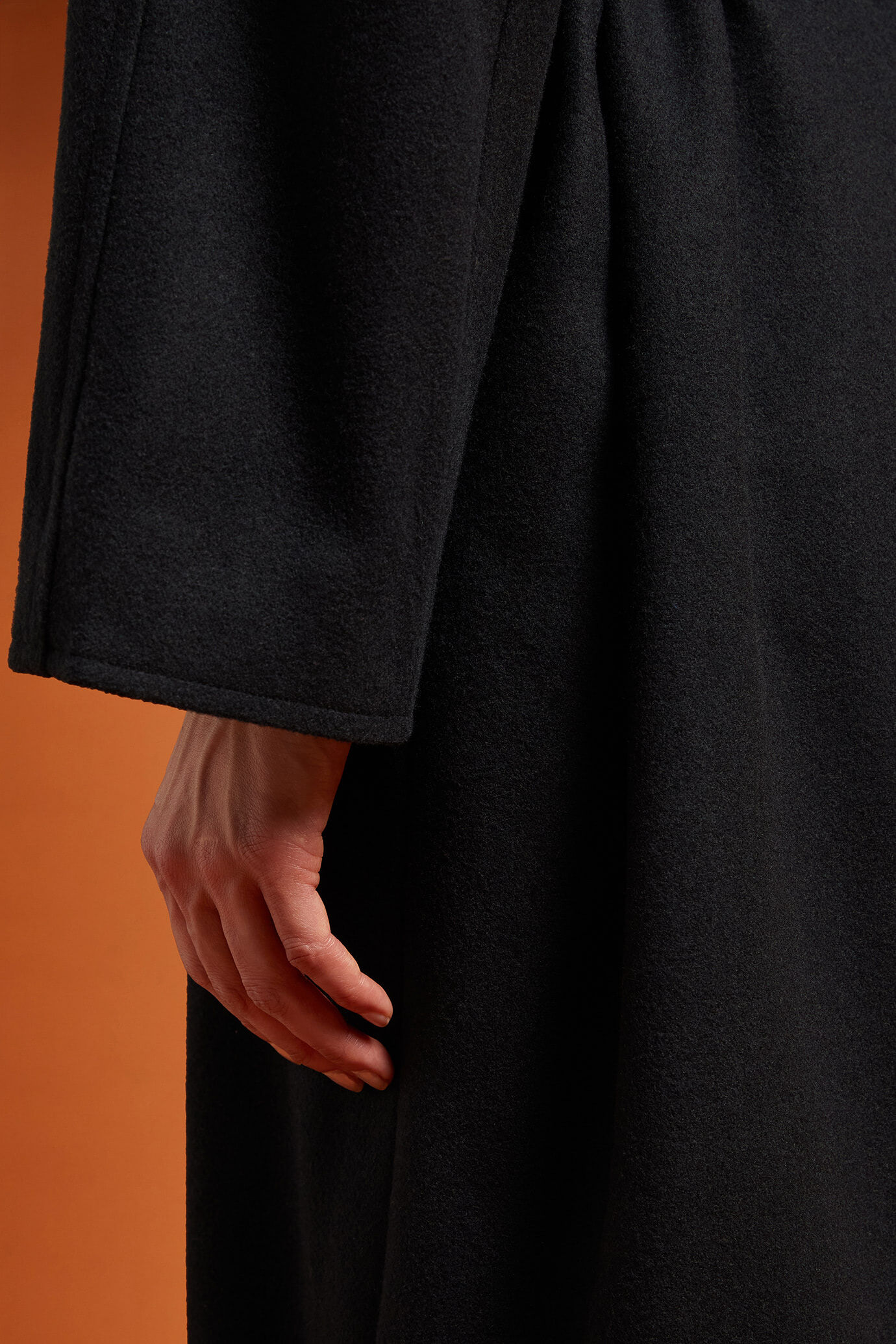 Cappotto lungo donna monopetto con manica raglan e cintura con fibbia regular fit image number 3