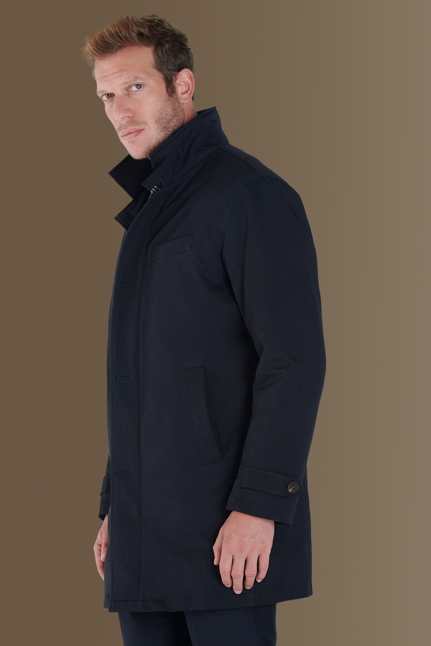 Coated padded tech trench image number 1