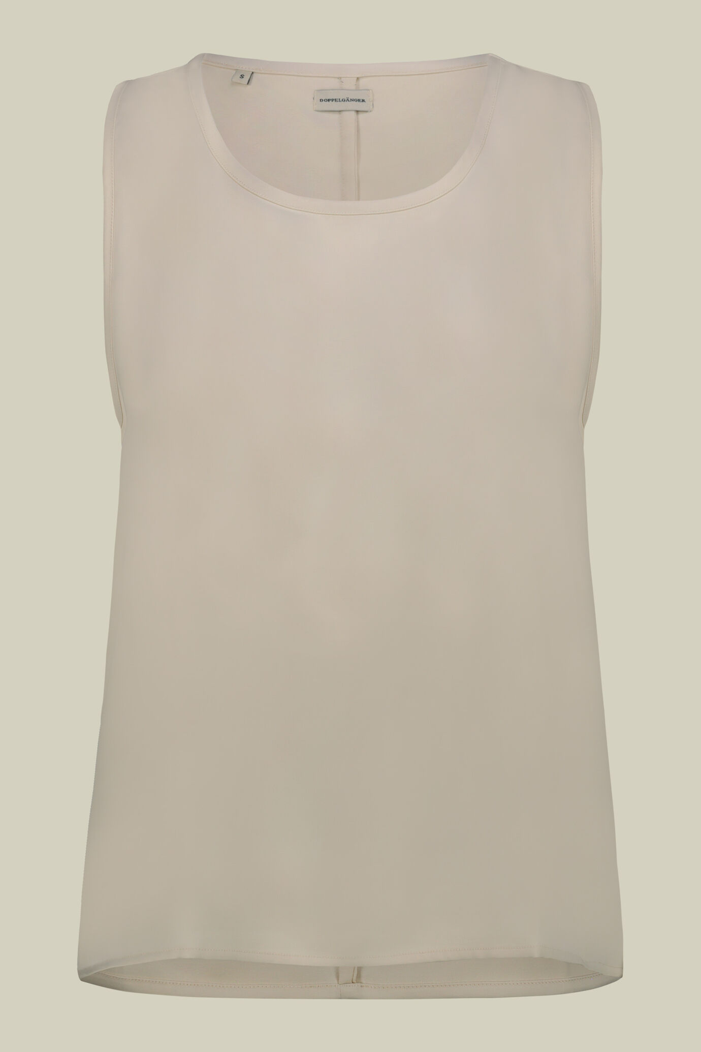 Top smanicato donna girocollo in raso image number 0