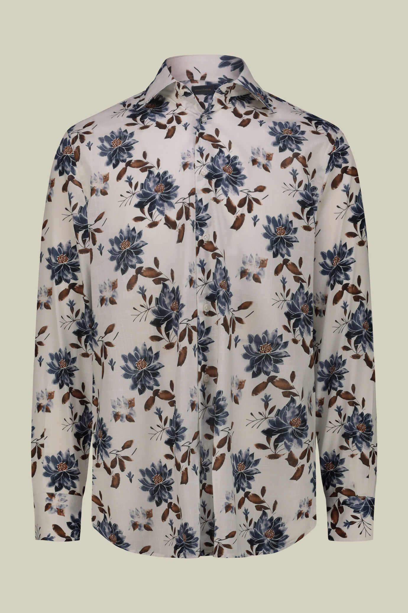 Camicia uomo casual in tessuto floreale 100% cotone image number 4