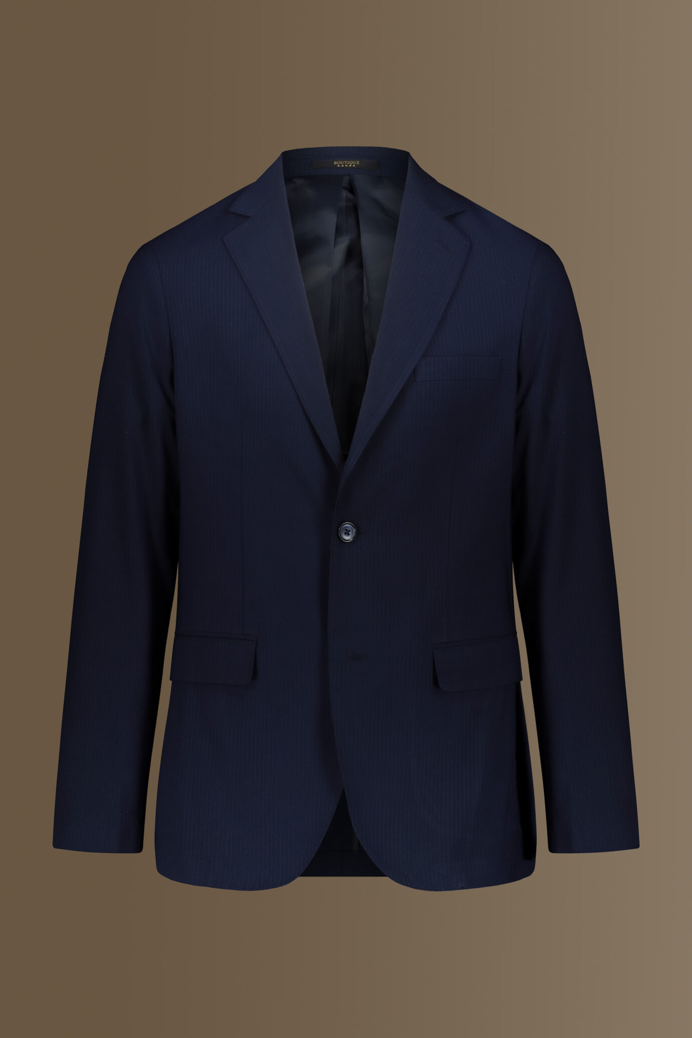 Single breasted suit flat trousers pinstripe fabric image number 5