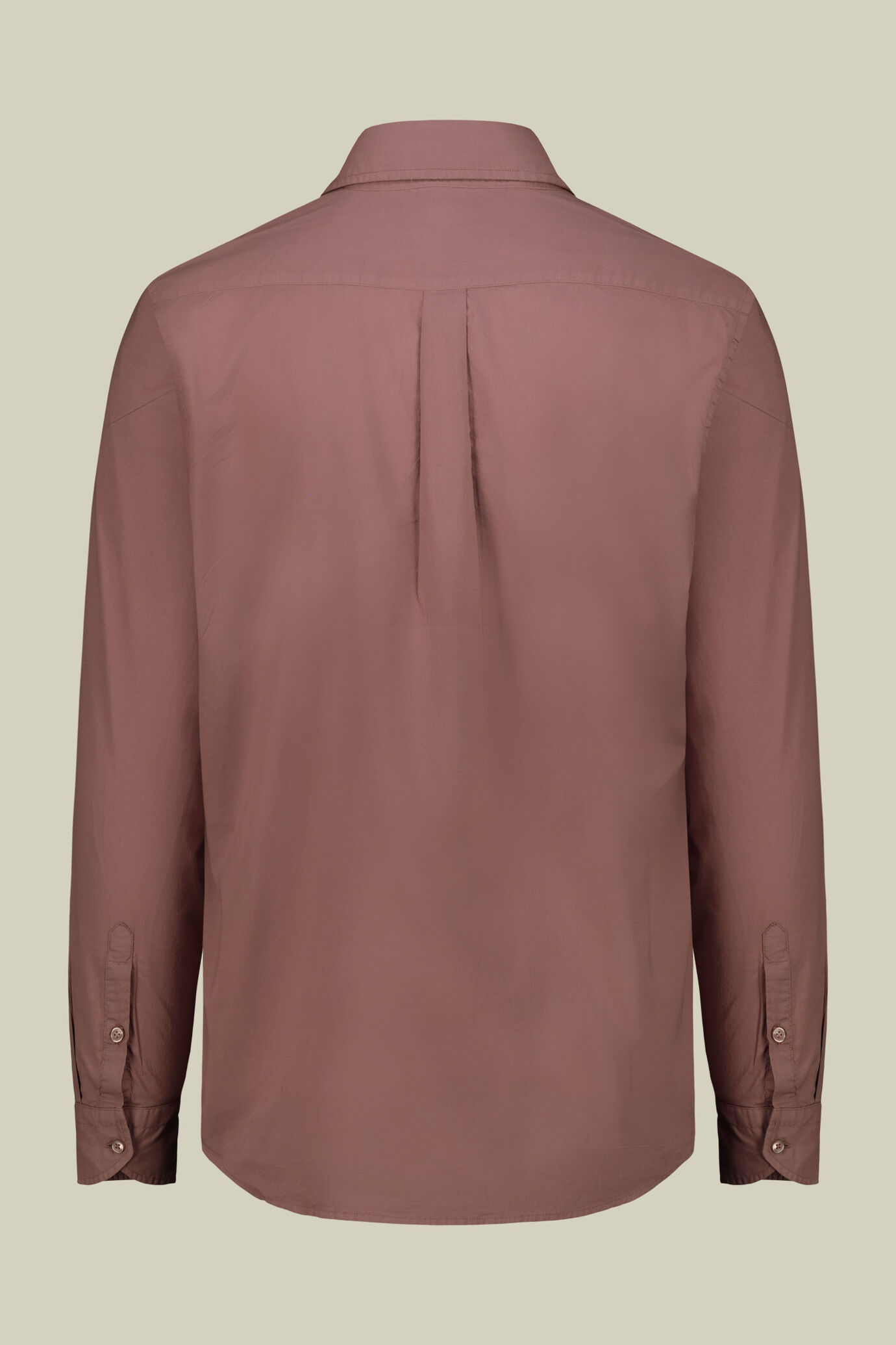 Men's 100% cotton plain shirt with hidden button-down collar image number 6