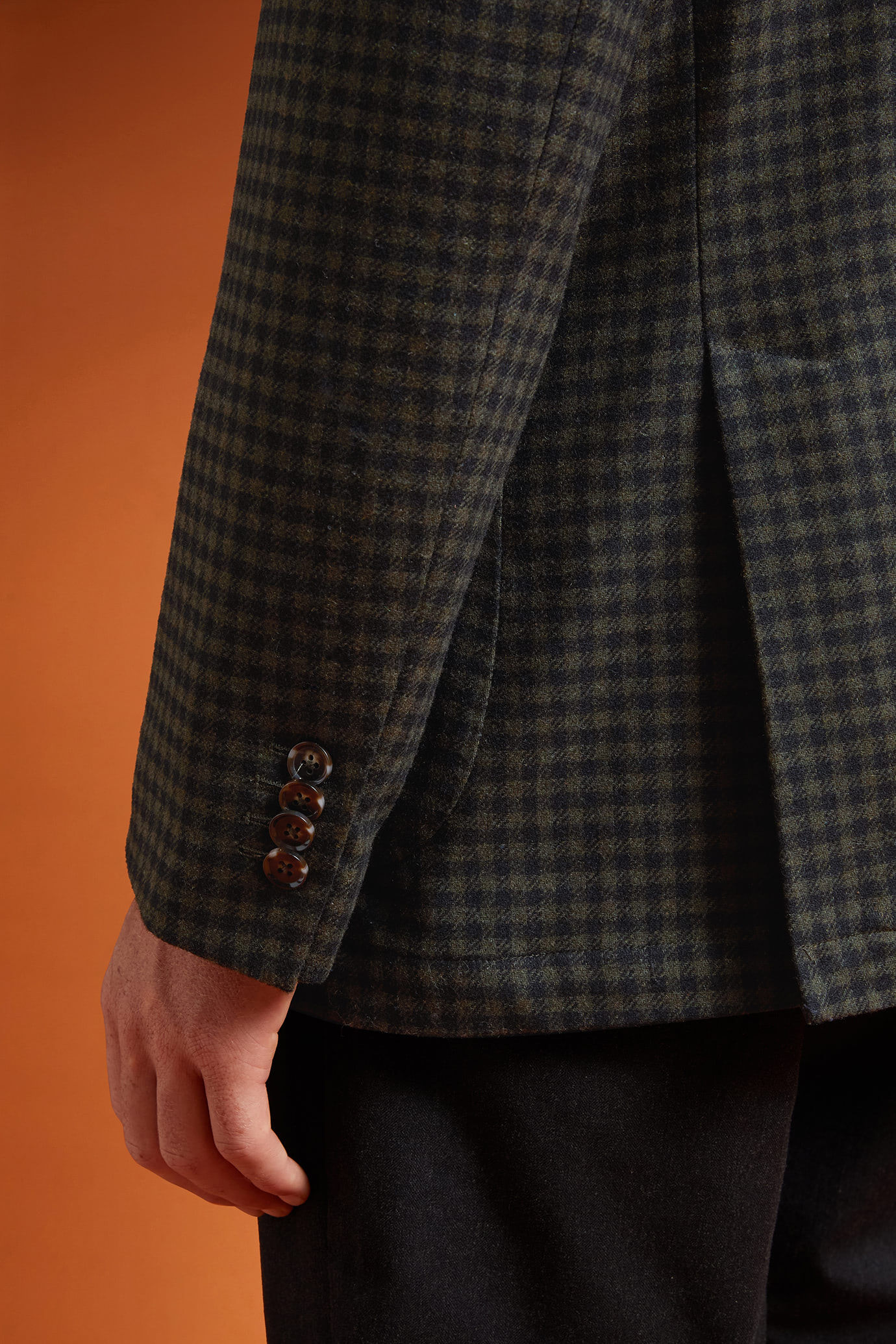 Classic single-breasted jacket with a small checked pattern in a regular fit image number 2