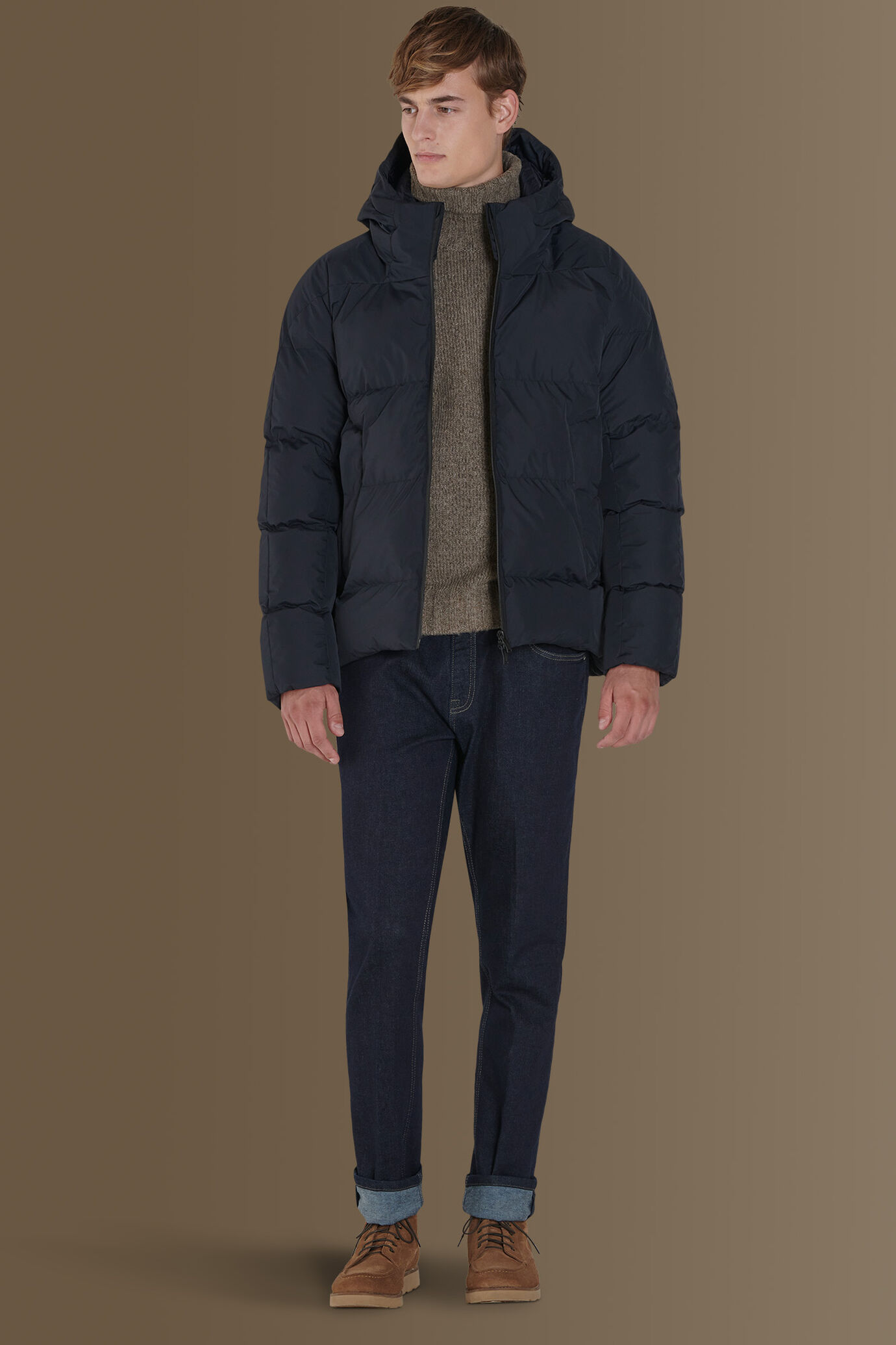 Quilted padded jacket poly tech image number 0