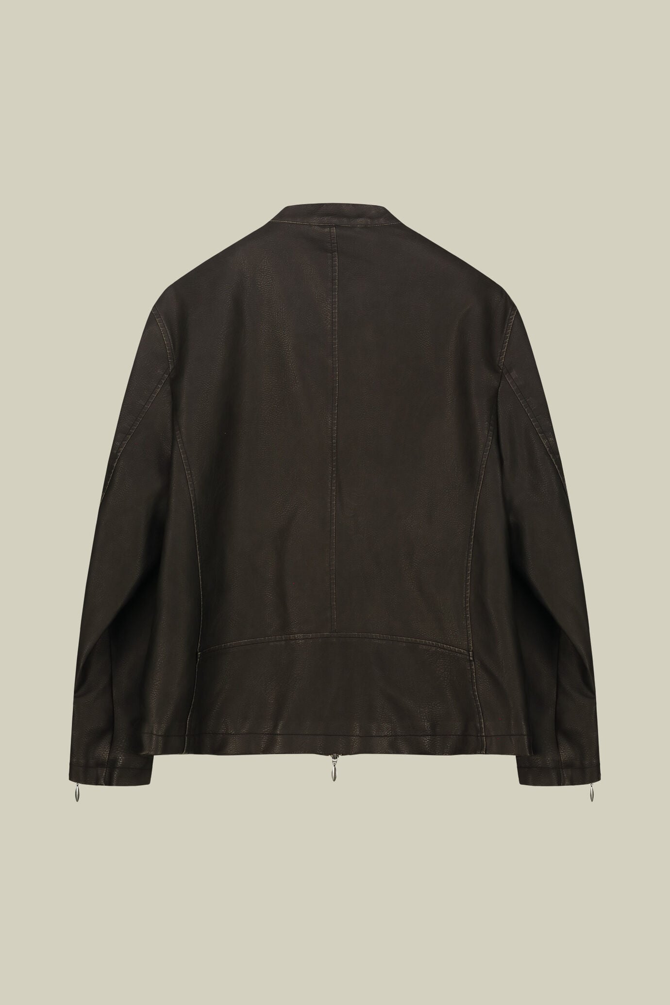 Herren-Bikerjacke aus Kunstleder Ungef&uuml;ttert Regular Fit image number 5