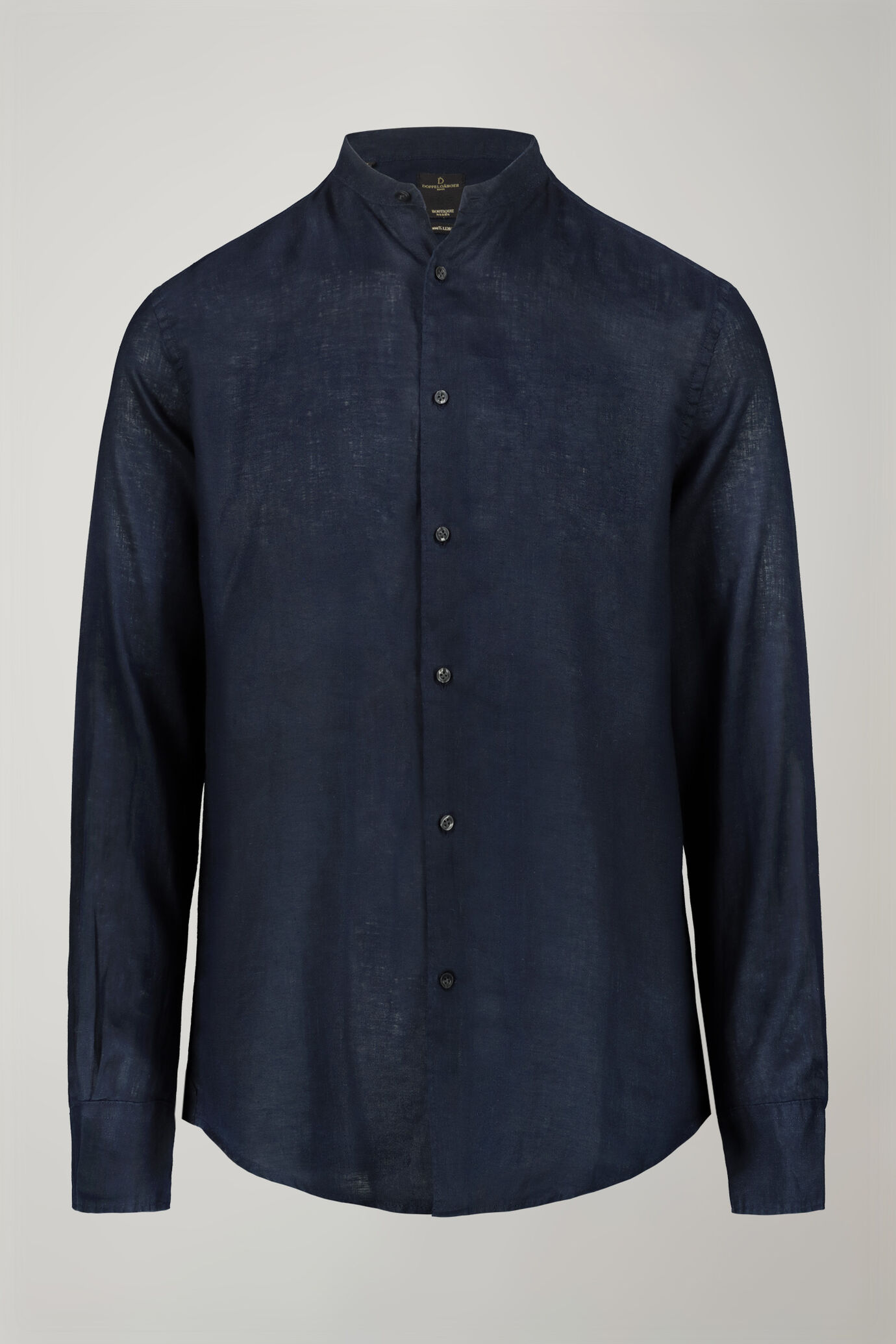 Camicia casual uomo collo coreano 100% lino comfort fit image number 5