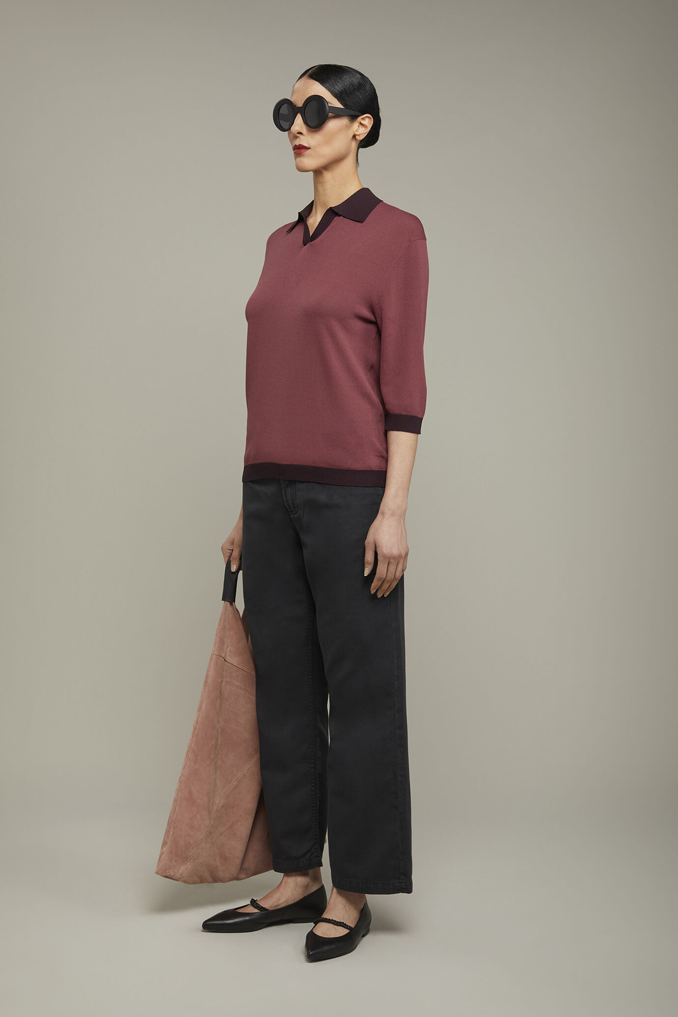 Damen-Poloshirt mit 3/4-Ärmeln in normaler Passform image number 1