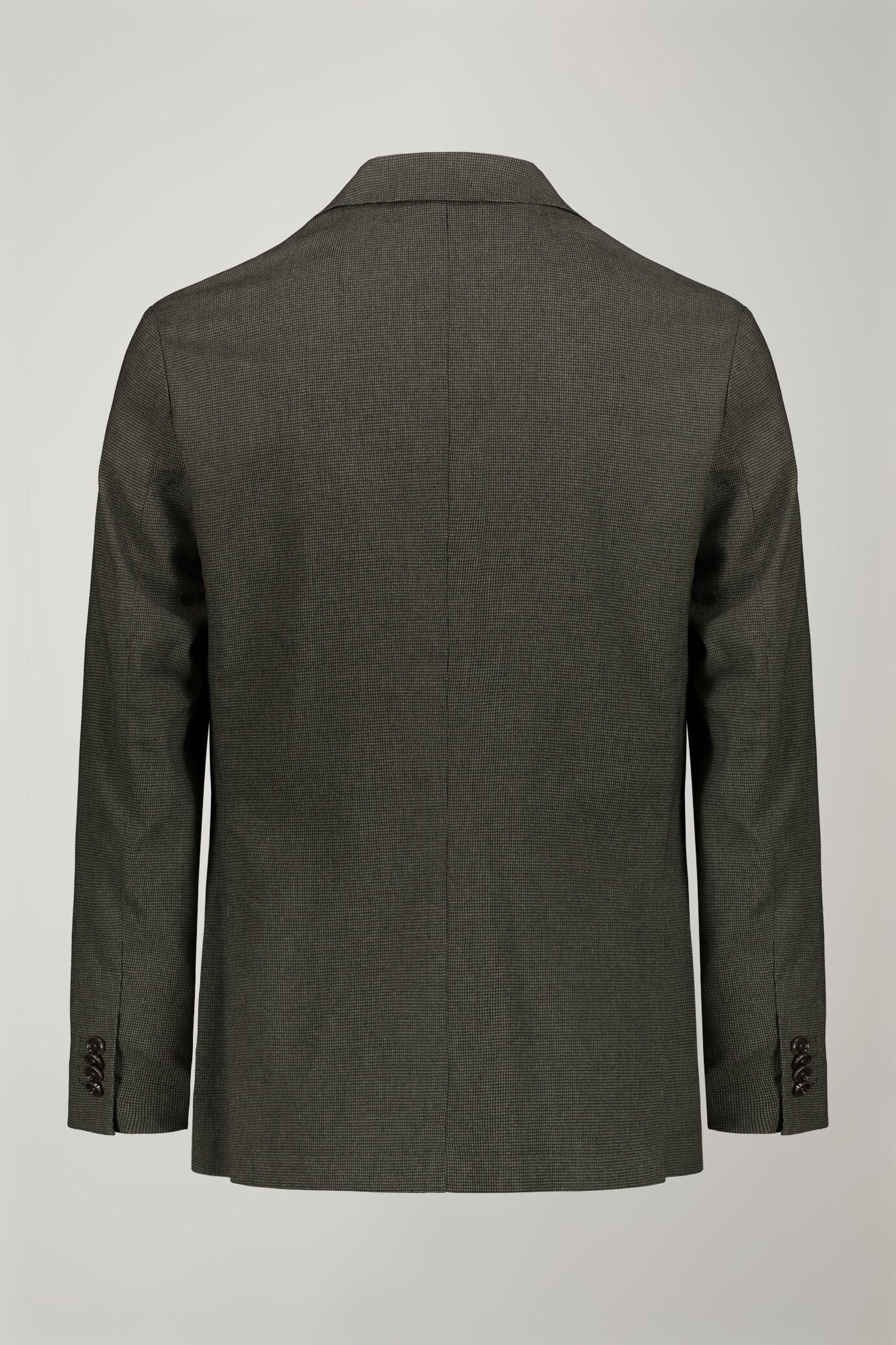 Giacca uomo sfoderata monopetto tasche a pattina tessuto con disegno micro pied de poule regular fit image number 5