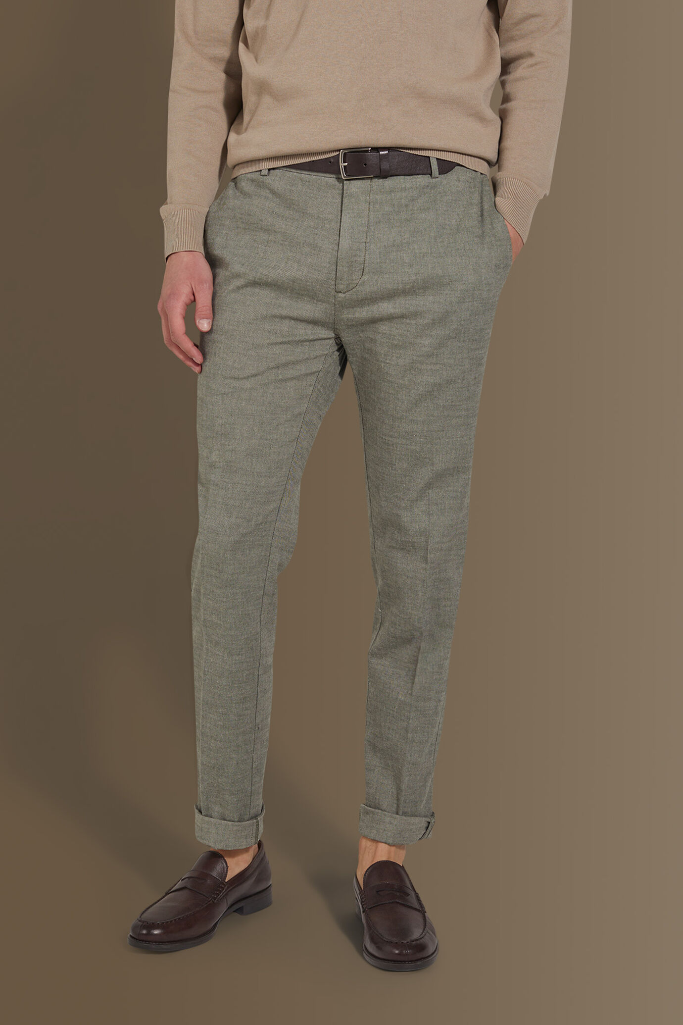 Pantalone uomo chino misto Lino image number 1