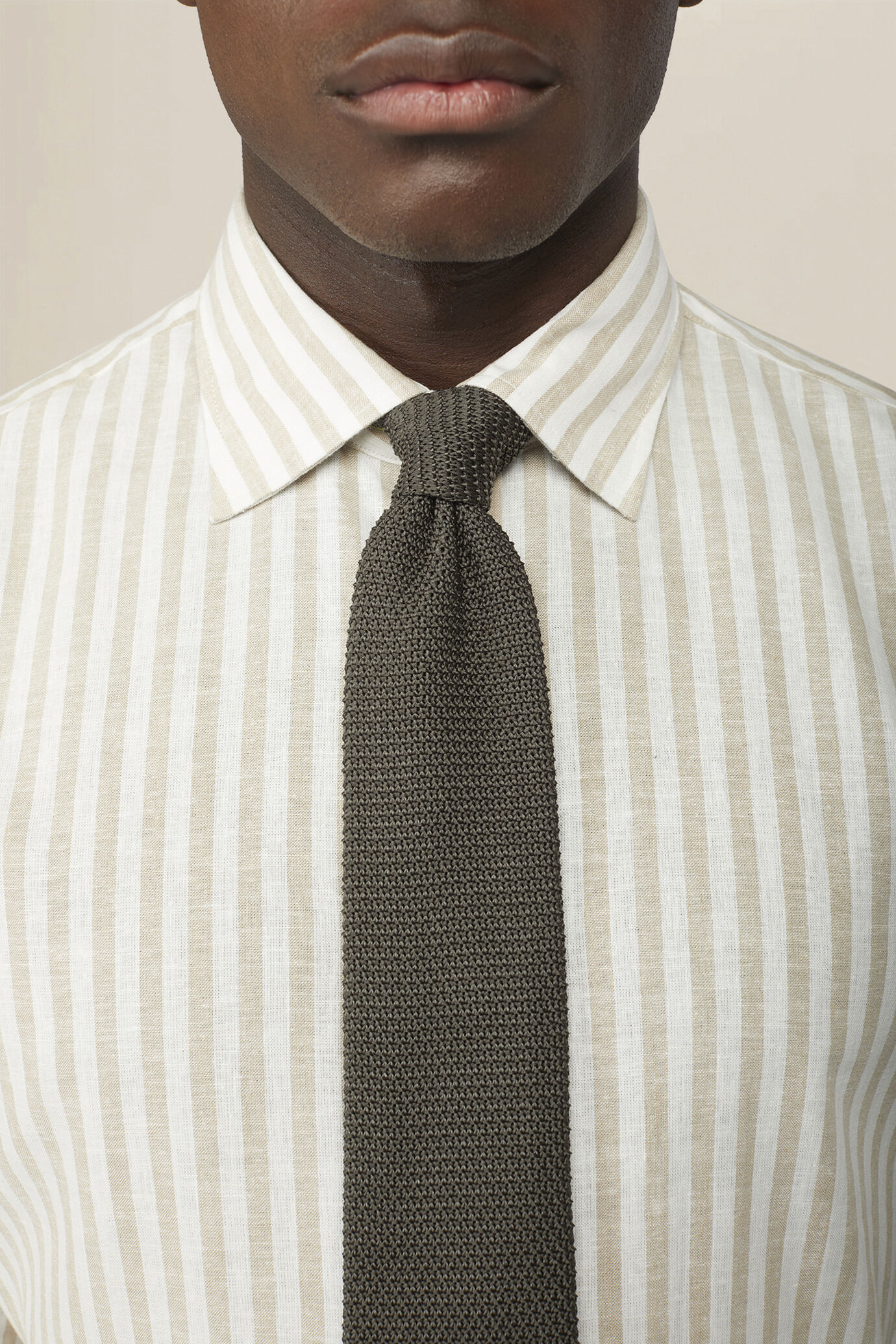 Camicia uomo misto lino cotone righe larghe image number 2