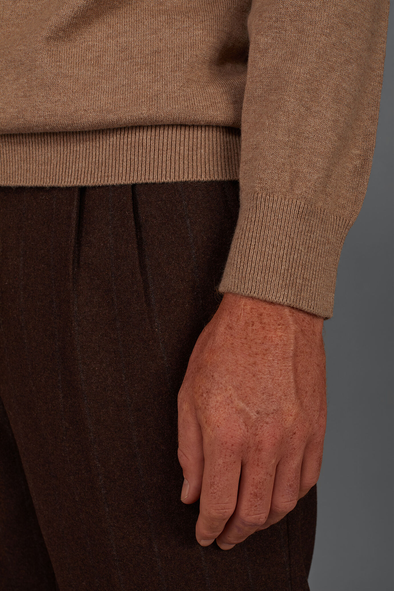 Maglia uomo girocollo in misto lana e cotone regular fit image number 3