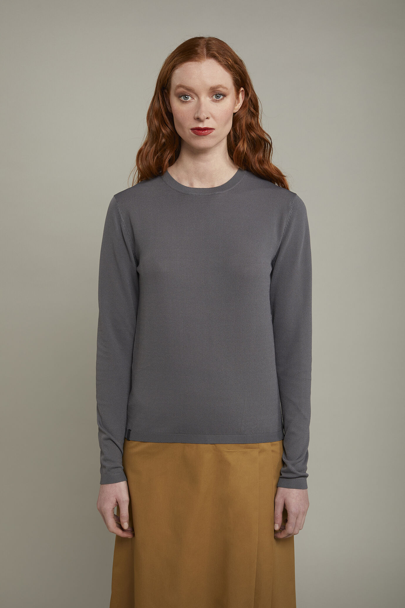 Maglia donna girocollo tinta unita regular fit image number 2