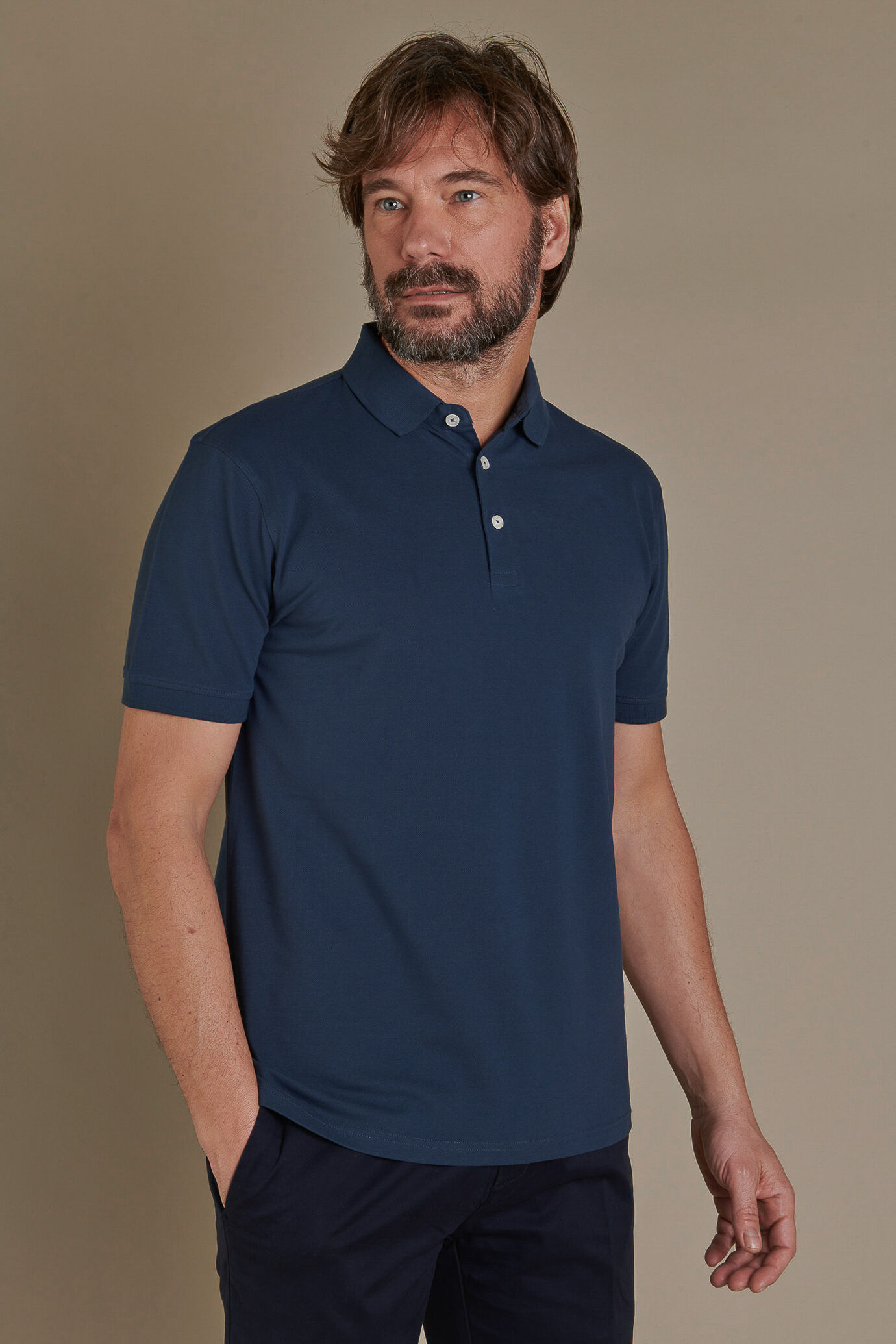 Polo manica corta uomo in puro cotone piquet image number 0