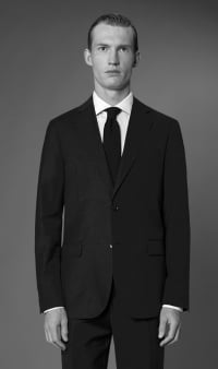 Costume homme à simple boutonnage en polylaine, coupe classique