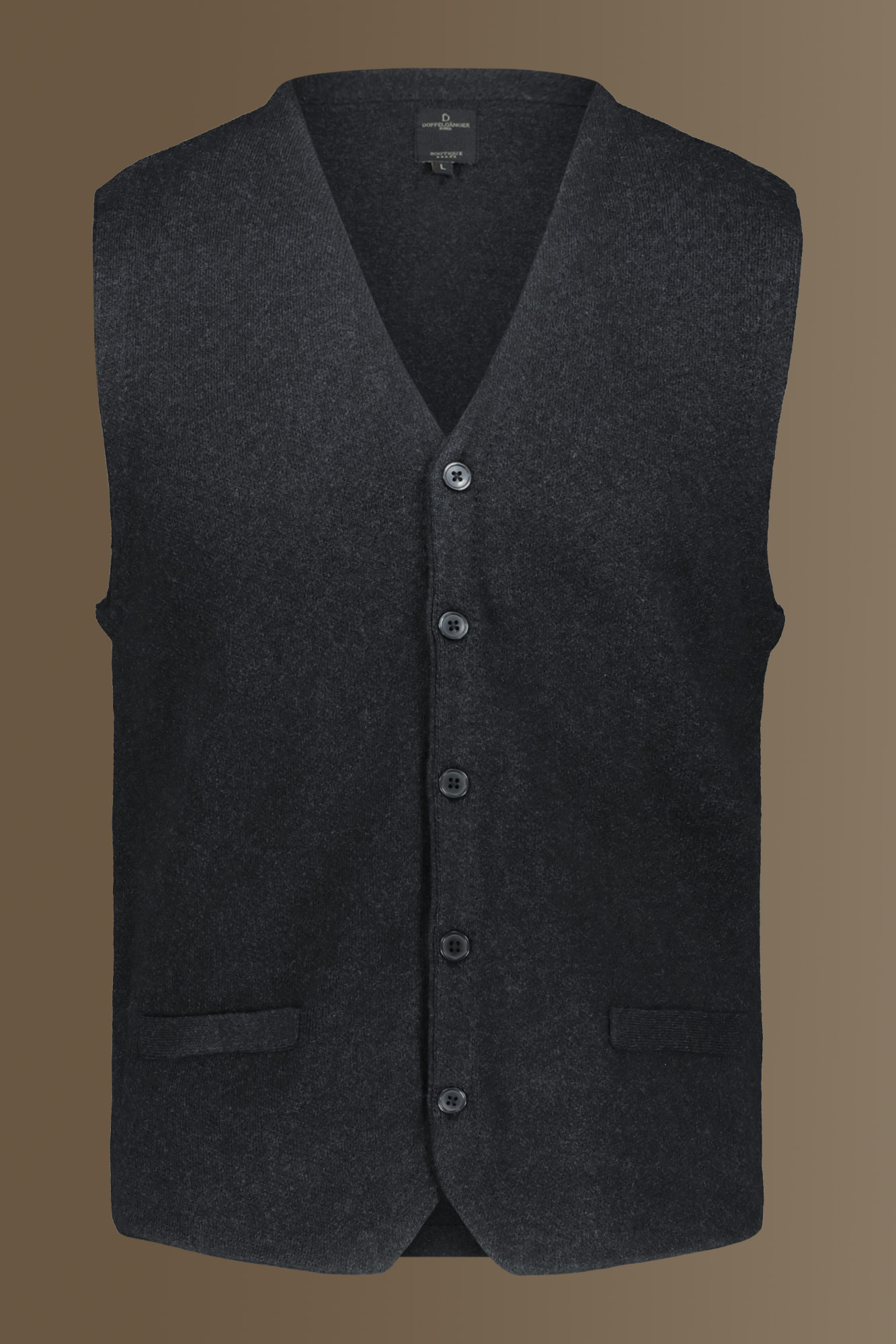 Gilet monopetto in maglia misto lana e cotone image number null