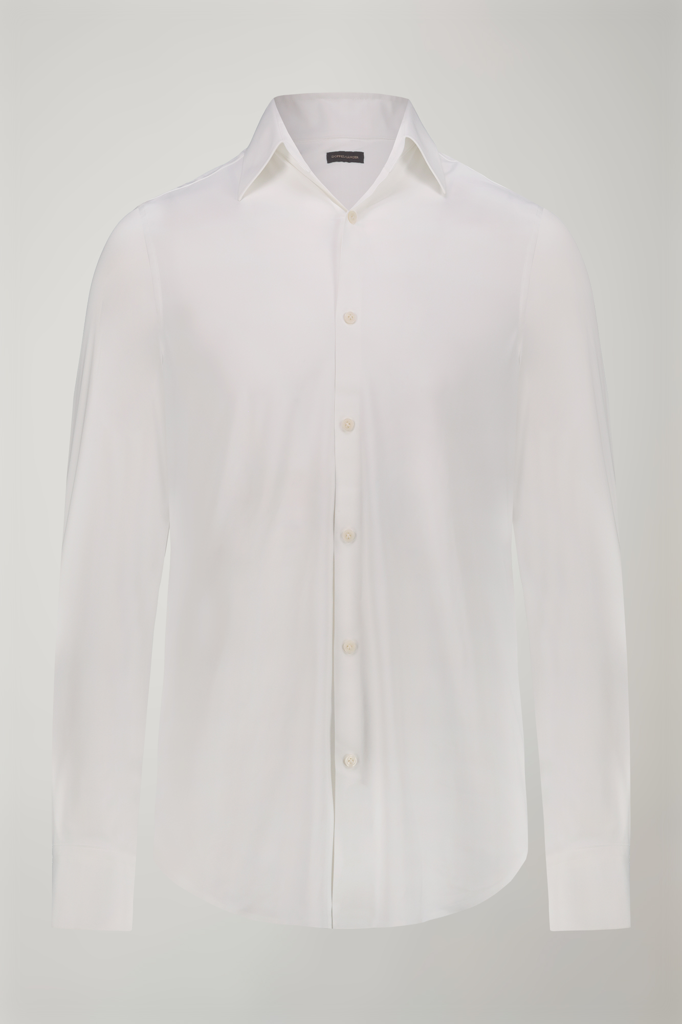 Hitzeversiegeltes, einfarbiges Herrenhemd mit klassischem Kragen aus Nylongewebe in normaler Passform image number null