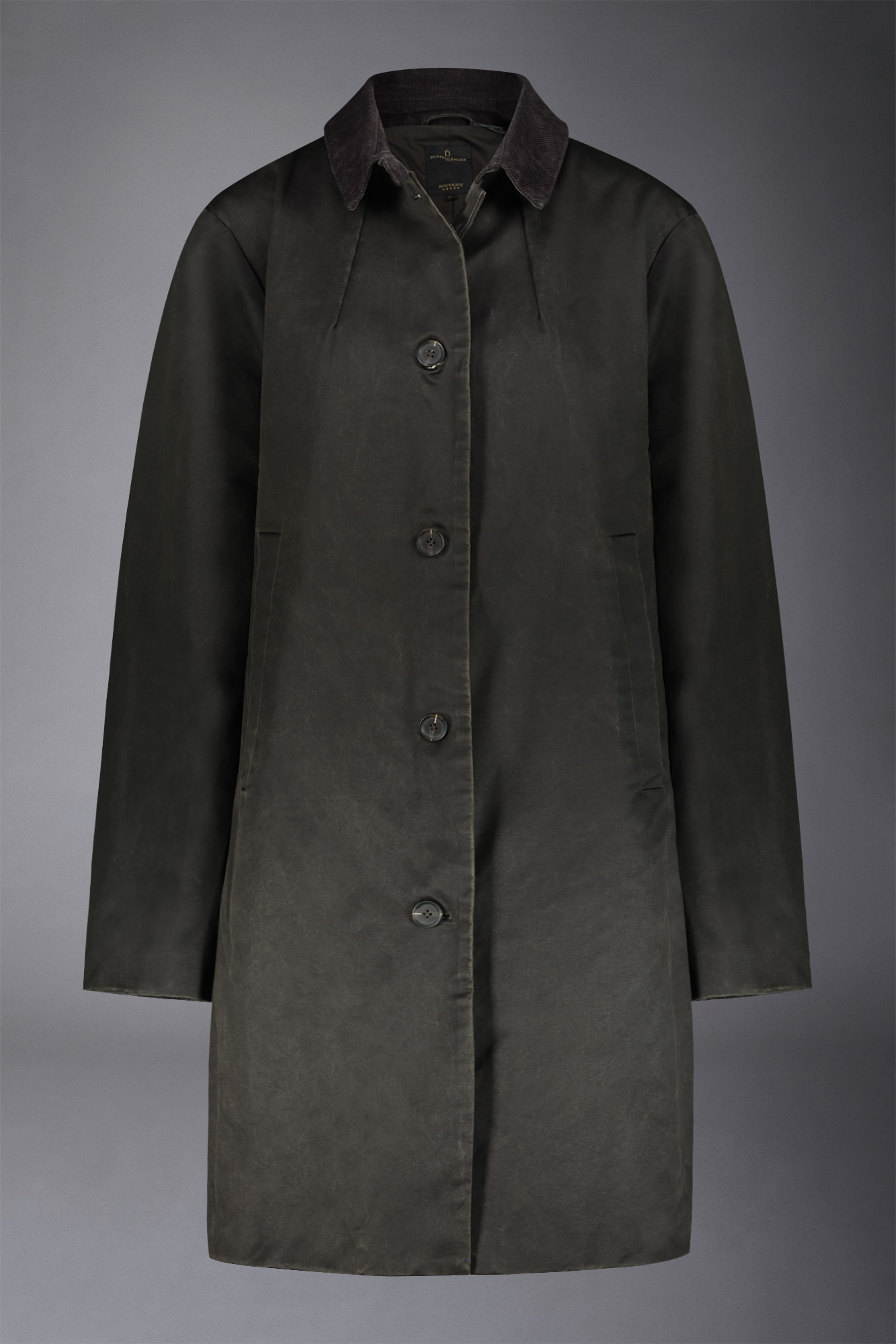 Women's waxed cotton raincoat image number null