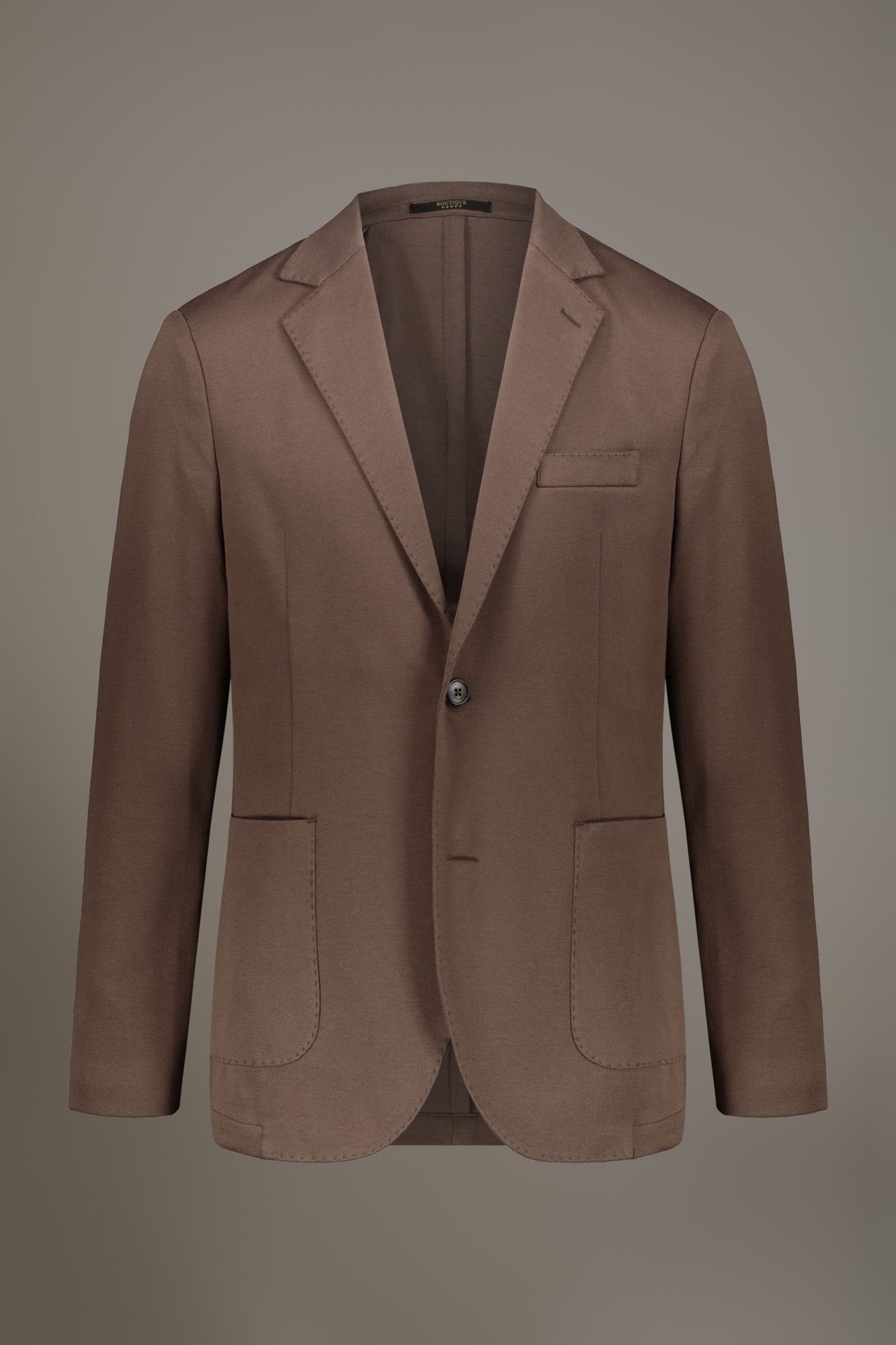 Giacca monopetto tessuto jersey misto cotone image number null