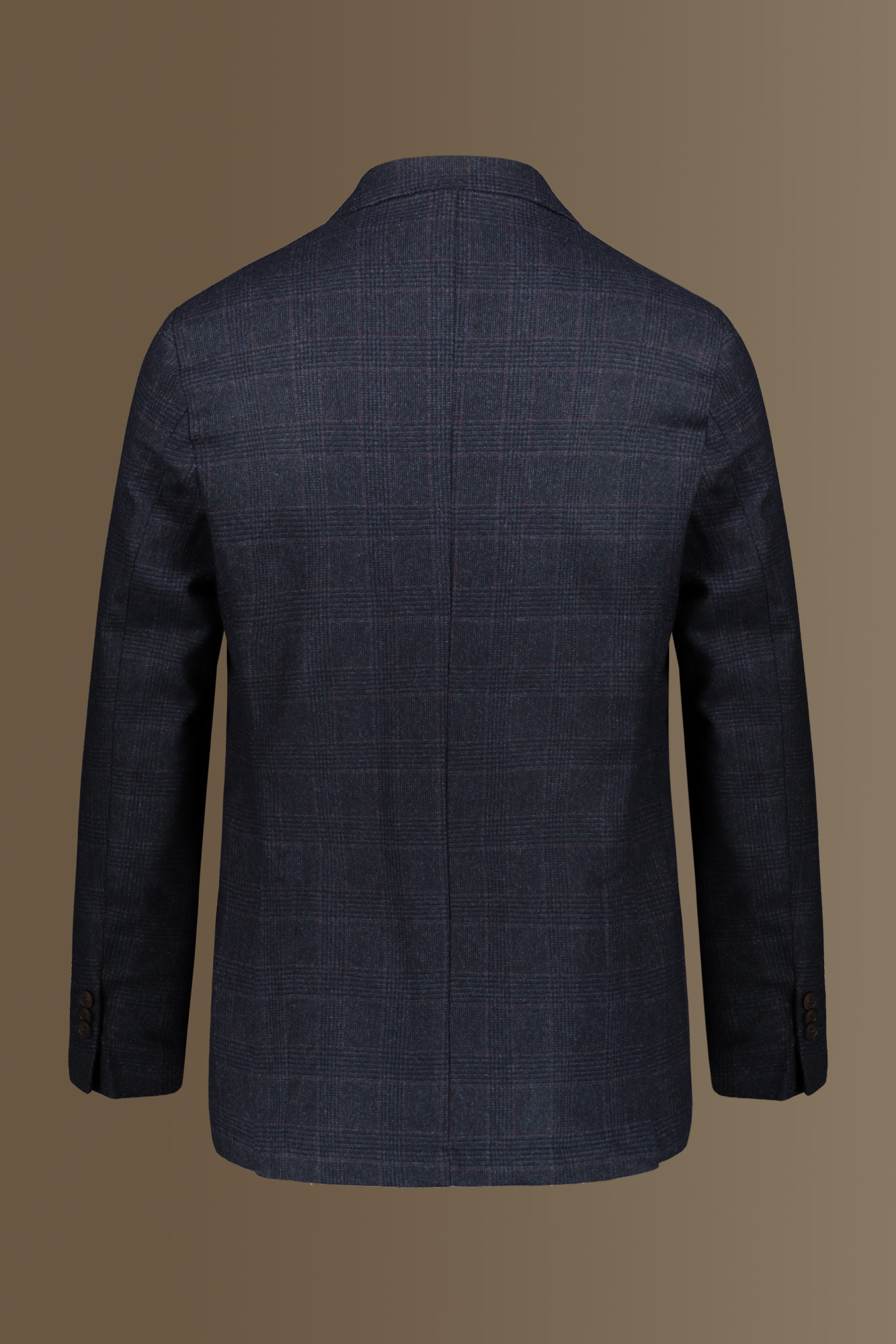 Single breasted Jaket, wool blend, fheck design. Made in italy image number null