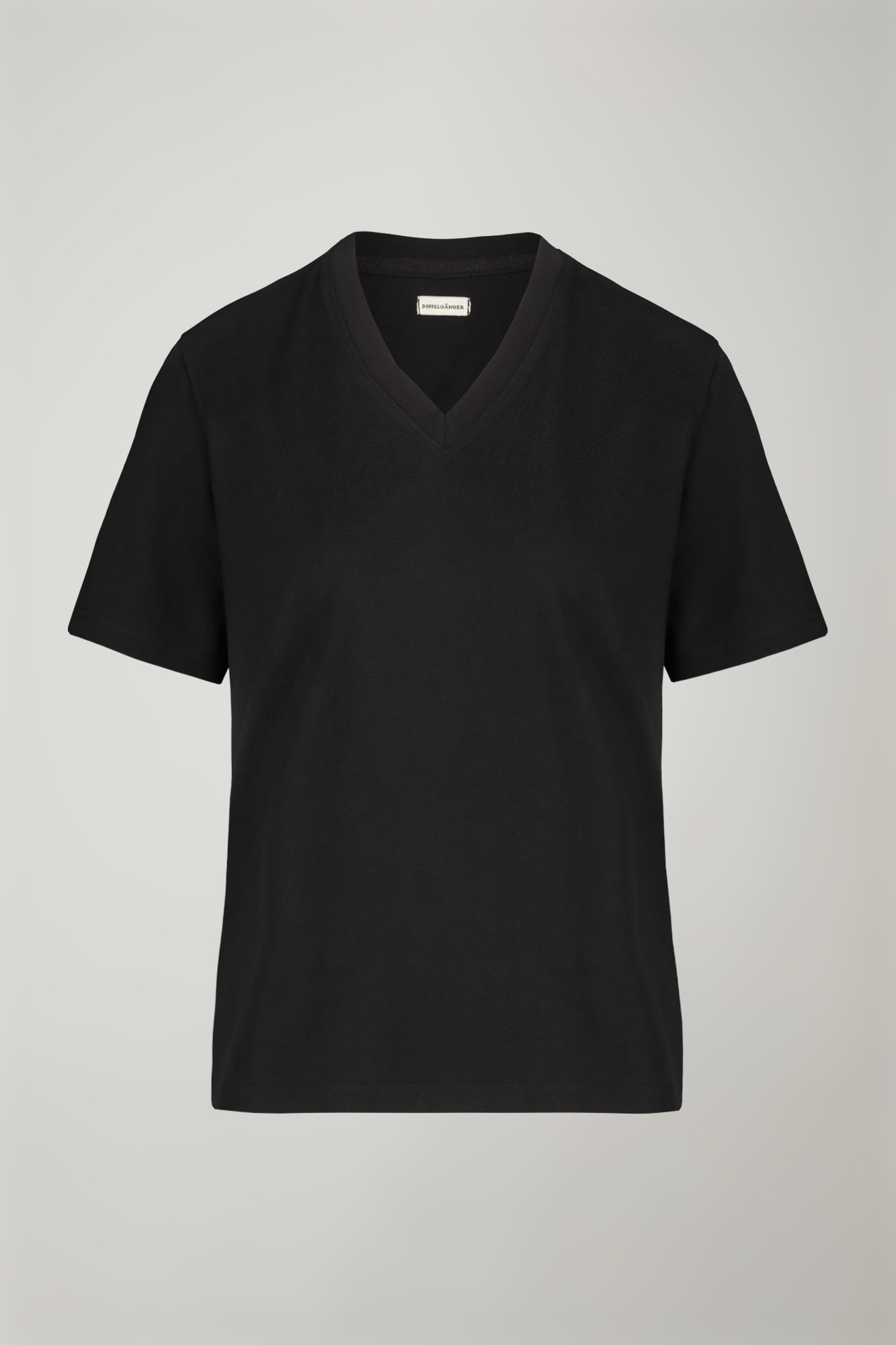 T-shirt femme col en V 100 % coton coupe régulière image number null