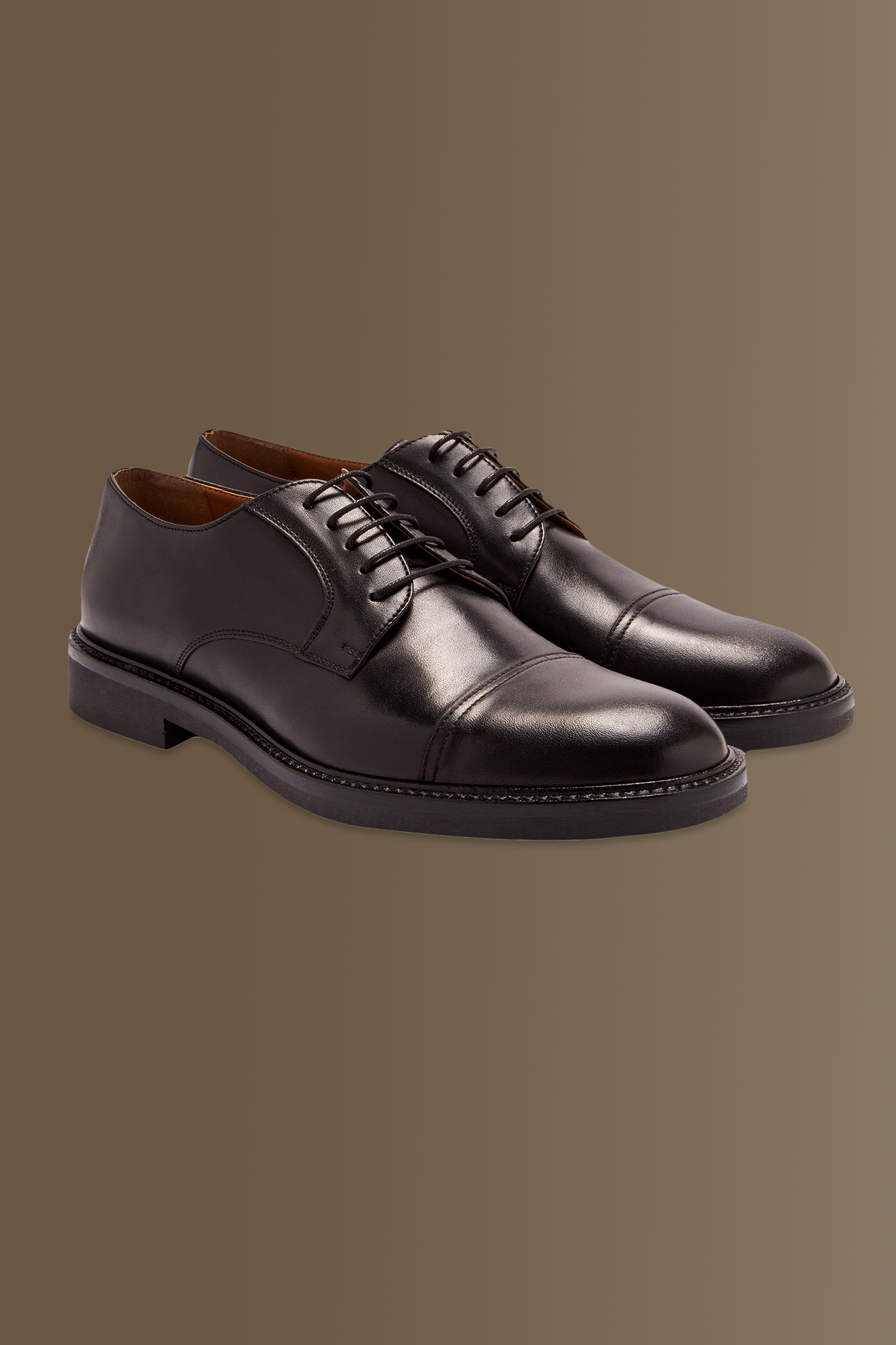 Derby cap toe shoes - 100% leather image number null