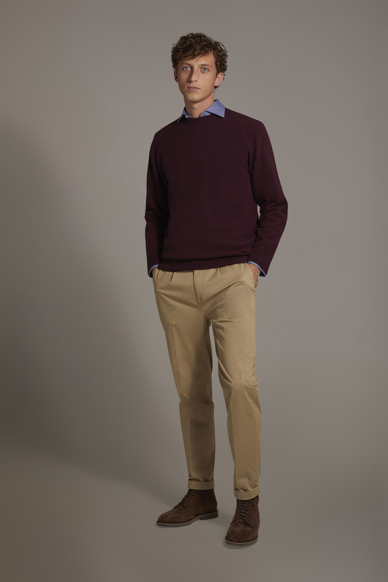 Pantalone chino uomo con pinces singola image number null