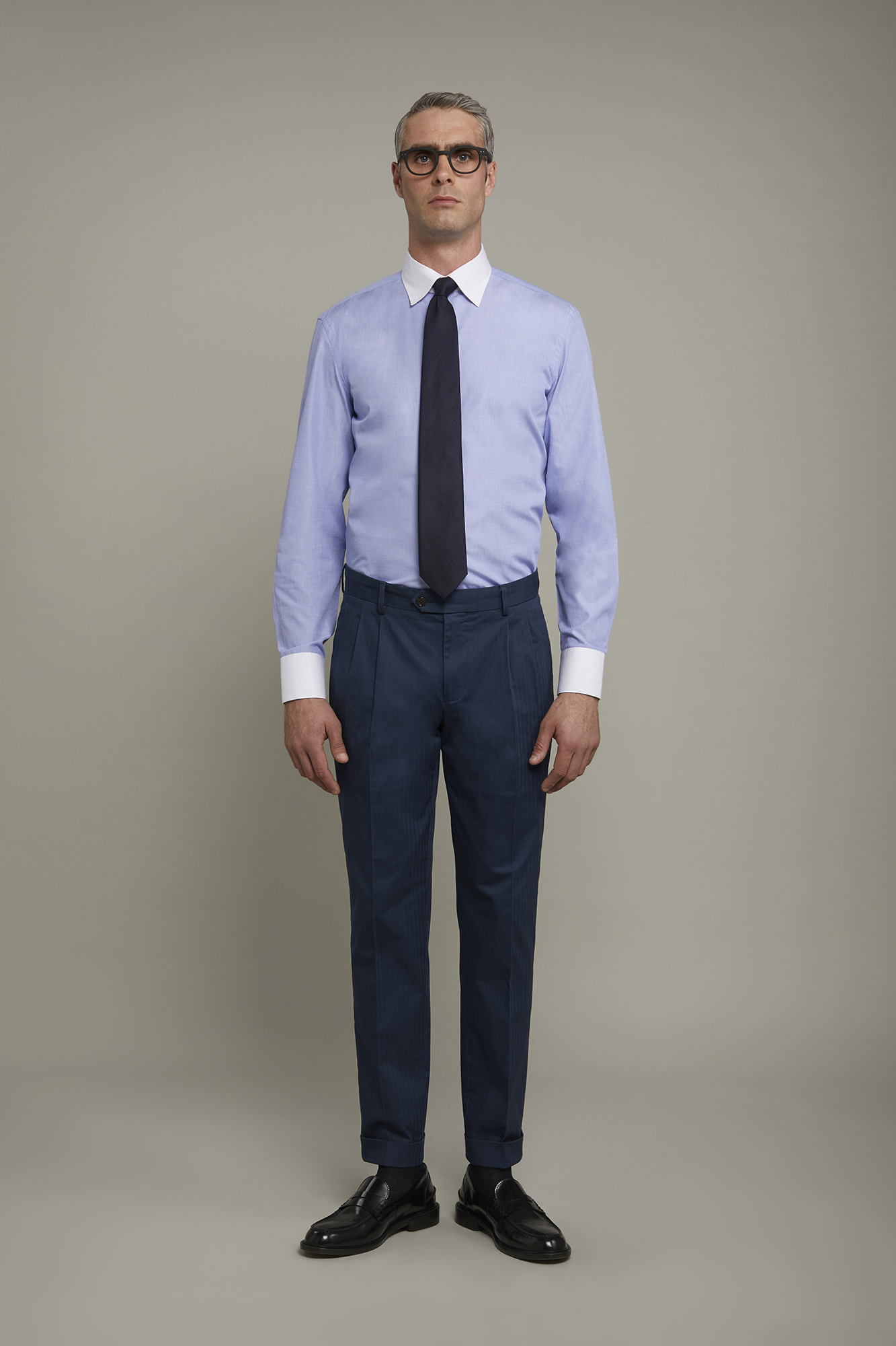 Rar pantaloni uomo con pinces slim marrone main image 1
