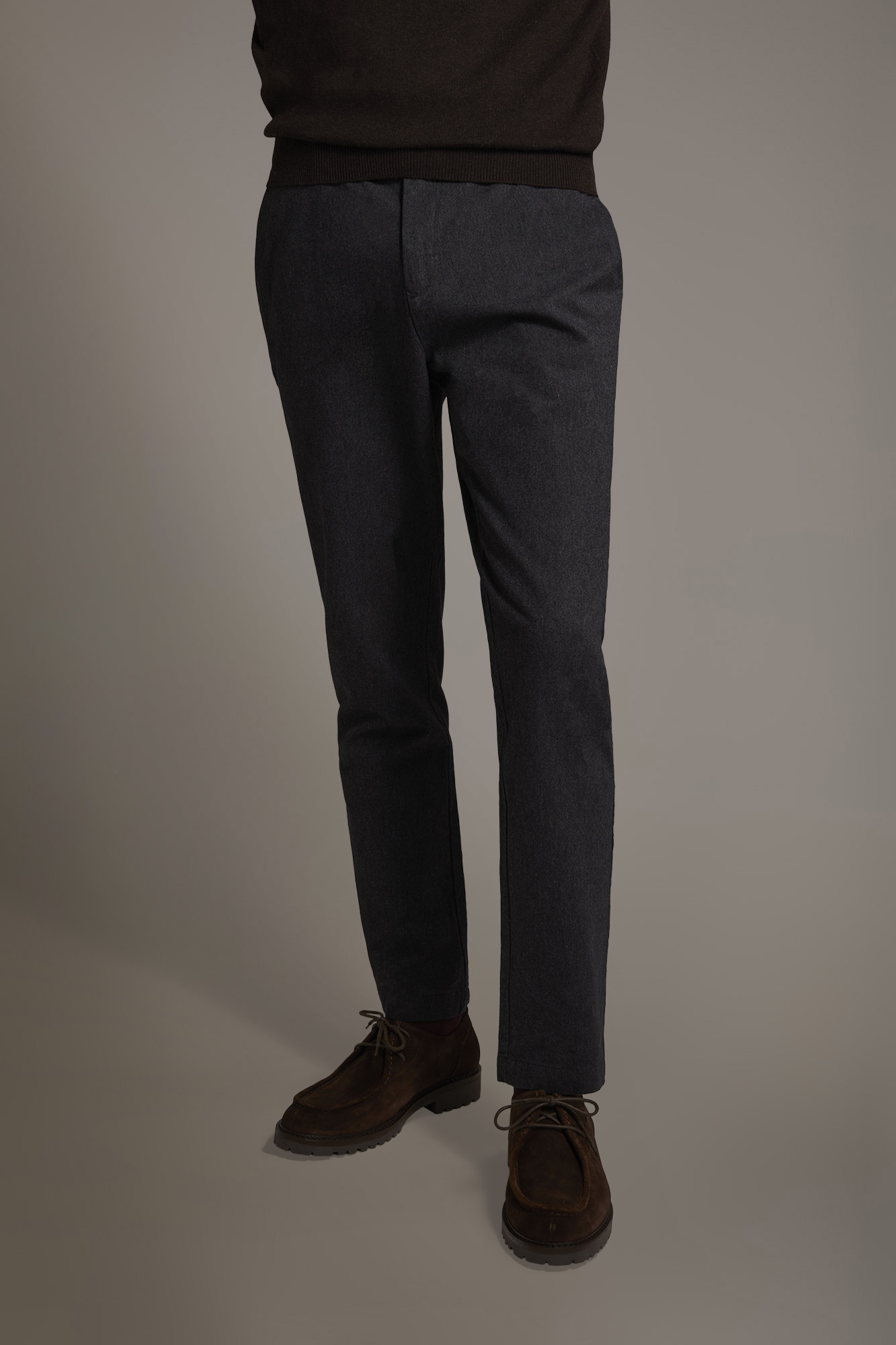 Pantalone chino regular fit tessuto tinto filo melange twill image number null