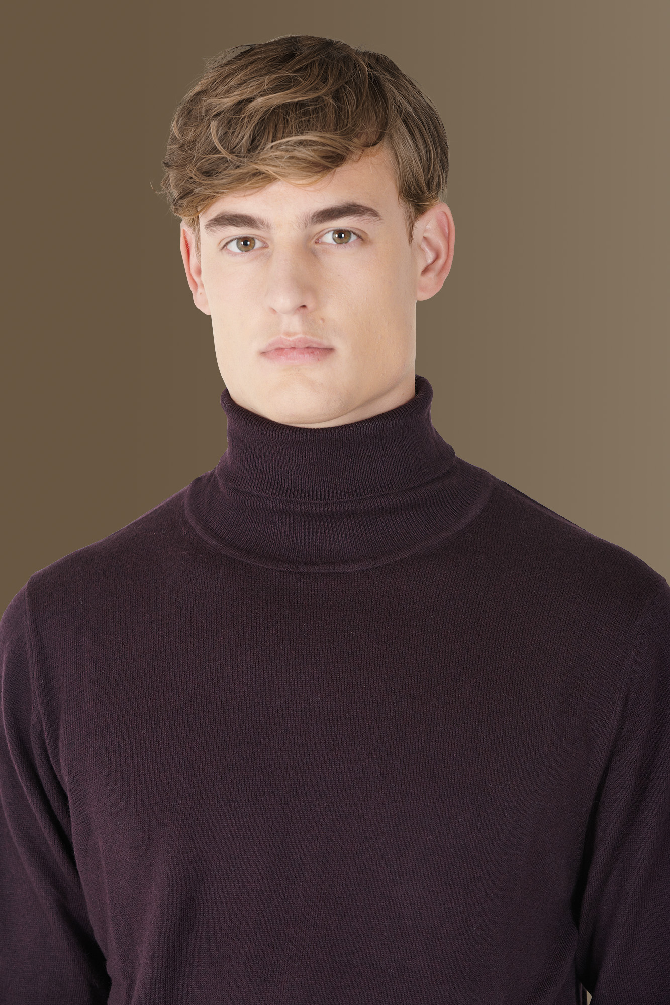 Maglia collo alto misto lana e cotone image number null
