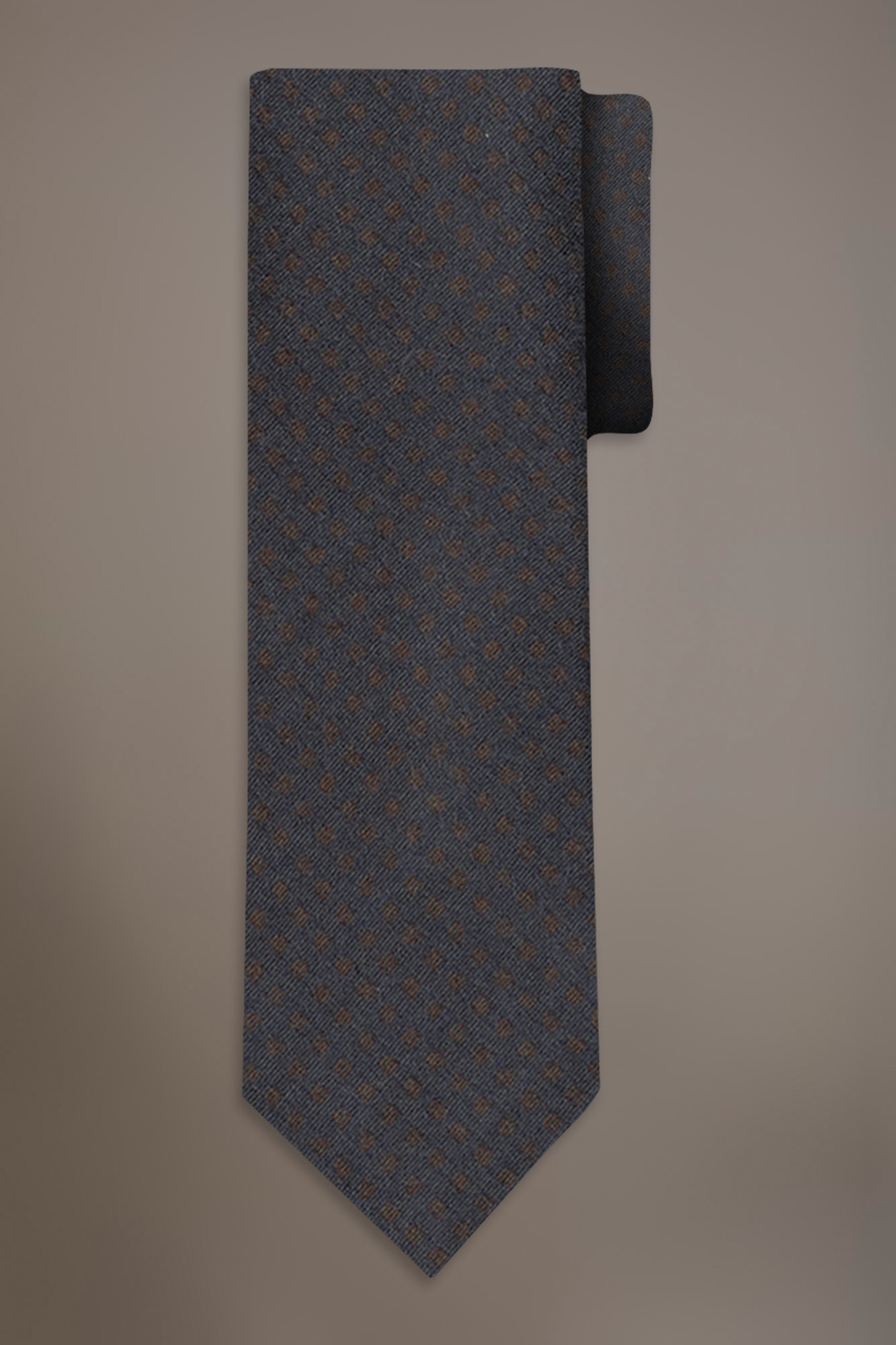Cravatta misto lana effetto spazzolato pois image number null