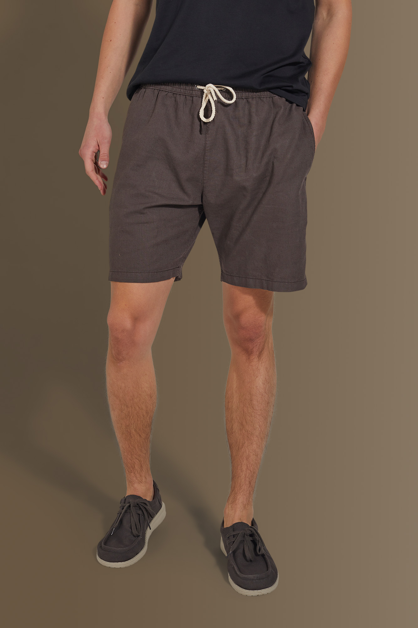 Costume da bagno uomo tinta unita misto Lino image number null