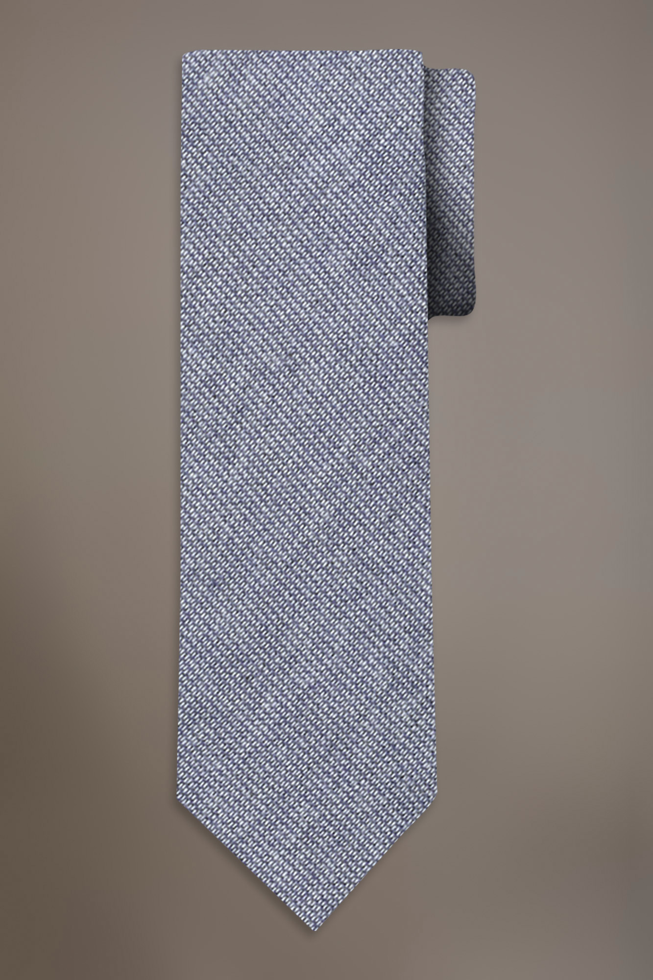 Wool blend tie with brushed effect