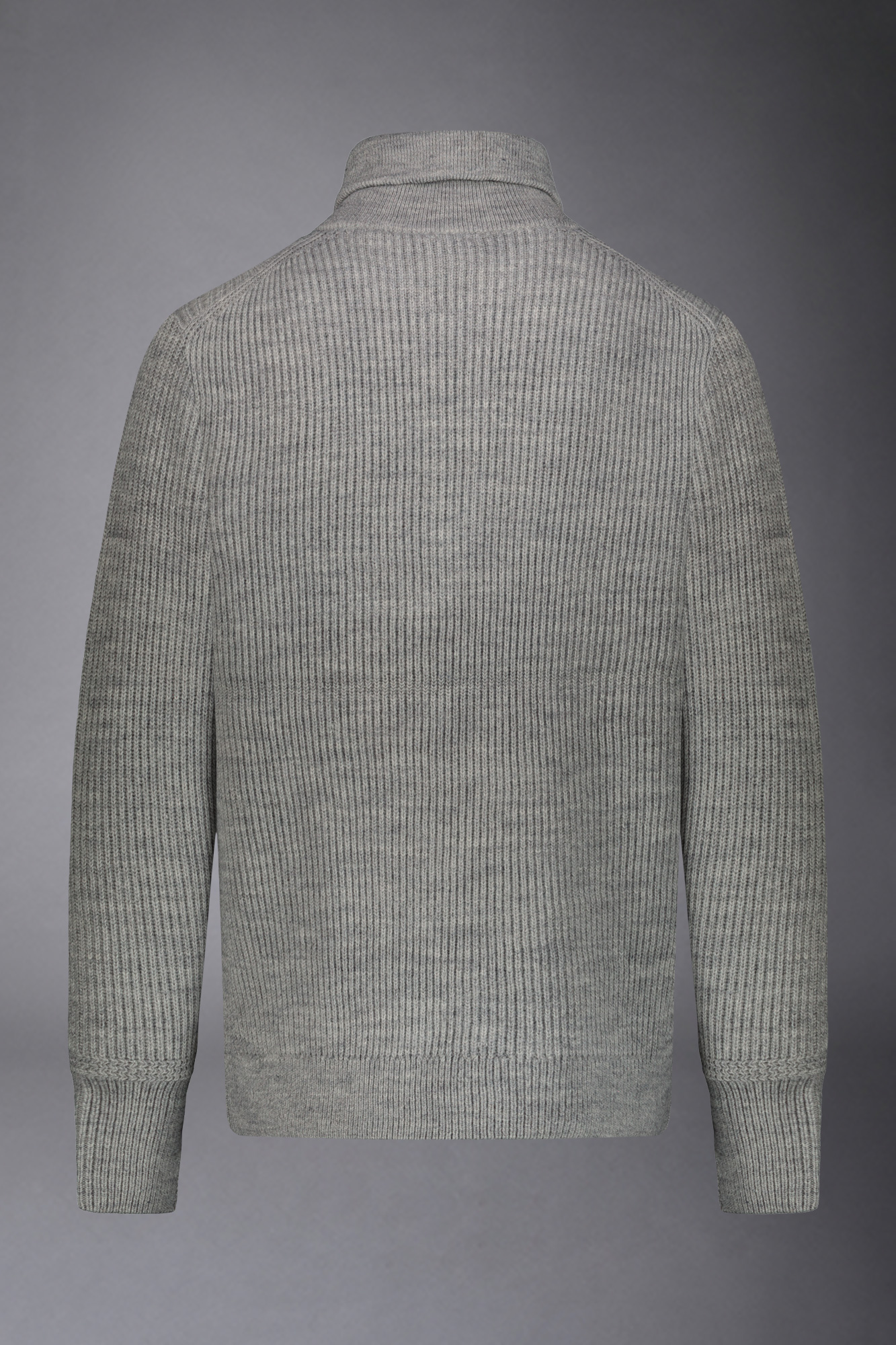 Men's wool-blend zip neck sweater with English rib knit regular fit image number null
