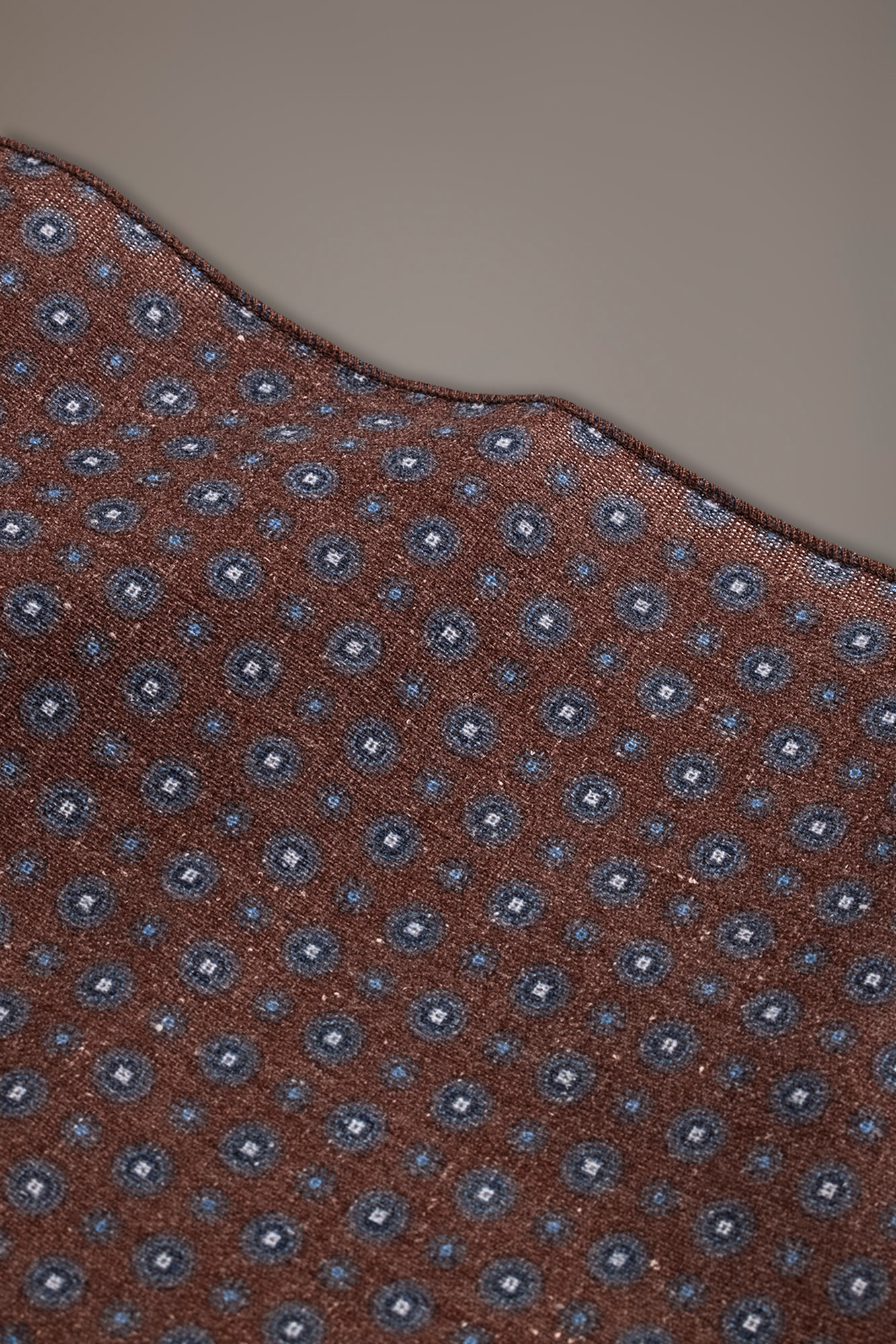 Pochette misto lino uomo disegno fantasia brown image number null